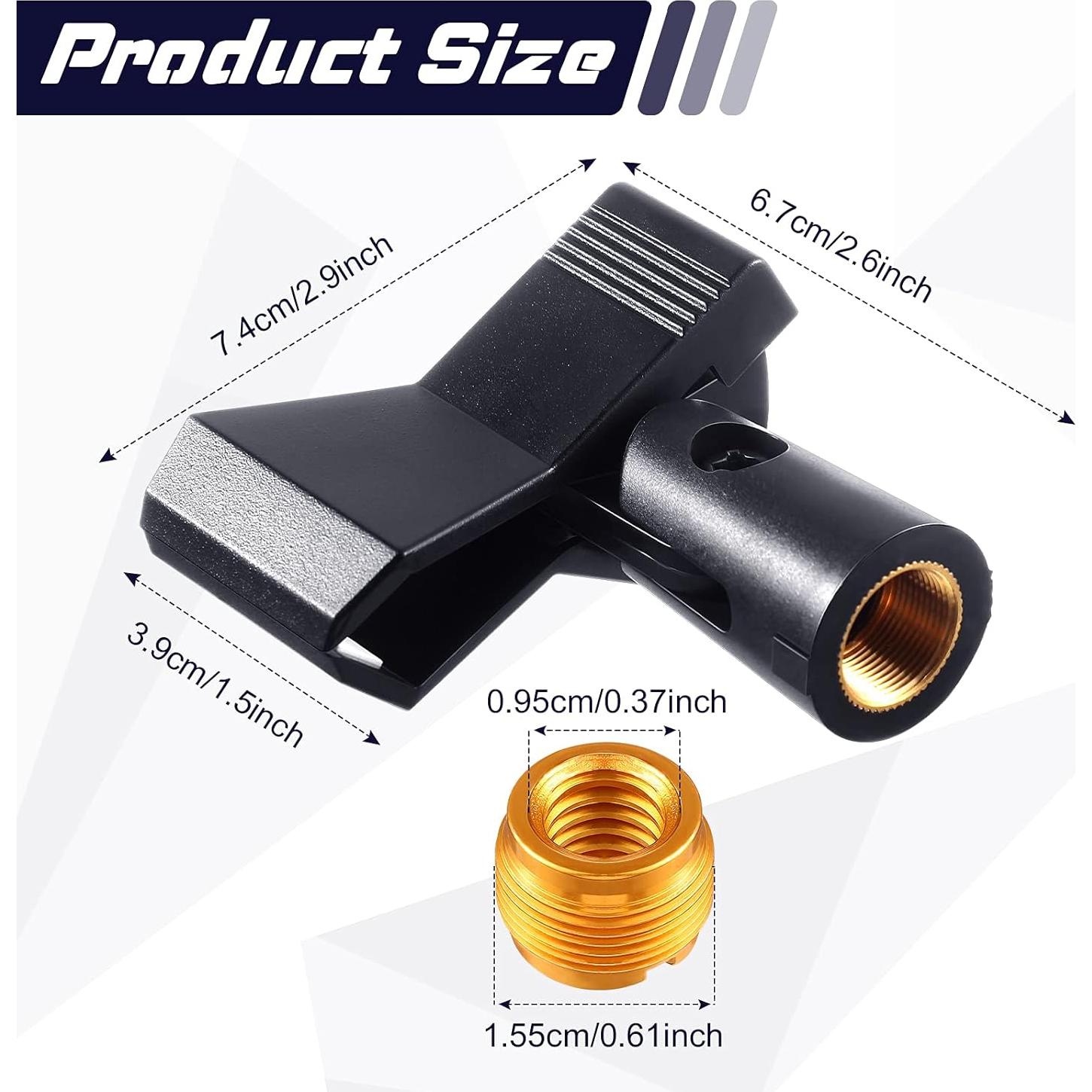 Yeshone Clips de Micrófono Inalámbrico con Adaptadores 4 Piezas