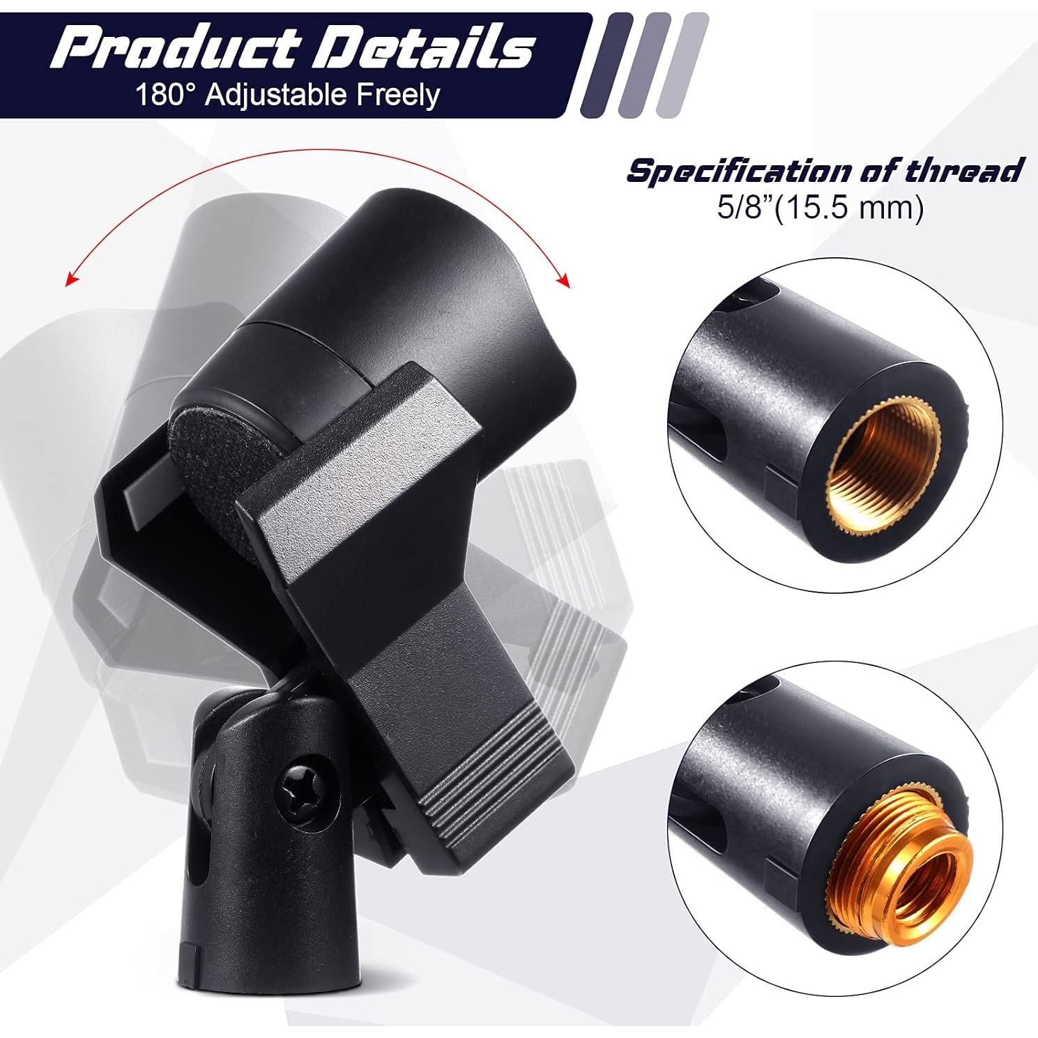 Yeshone Clips de Micrófono Inalámbrico con Adaptadores 4 Piezas