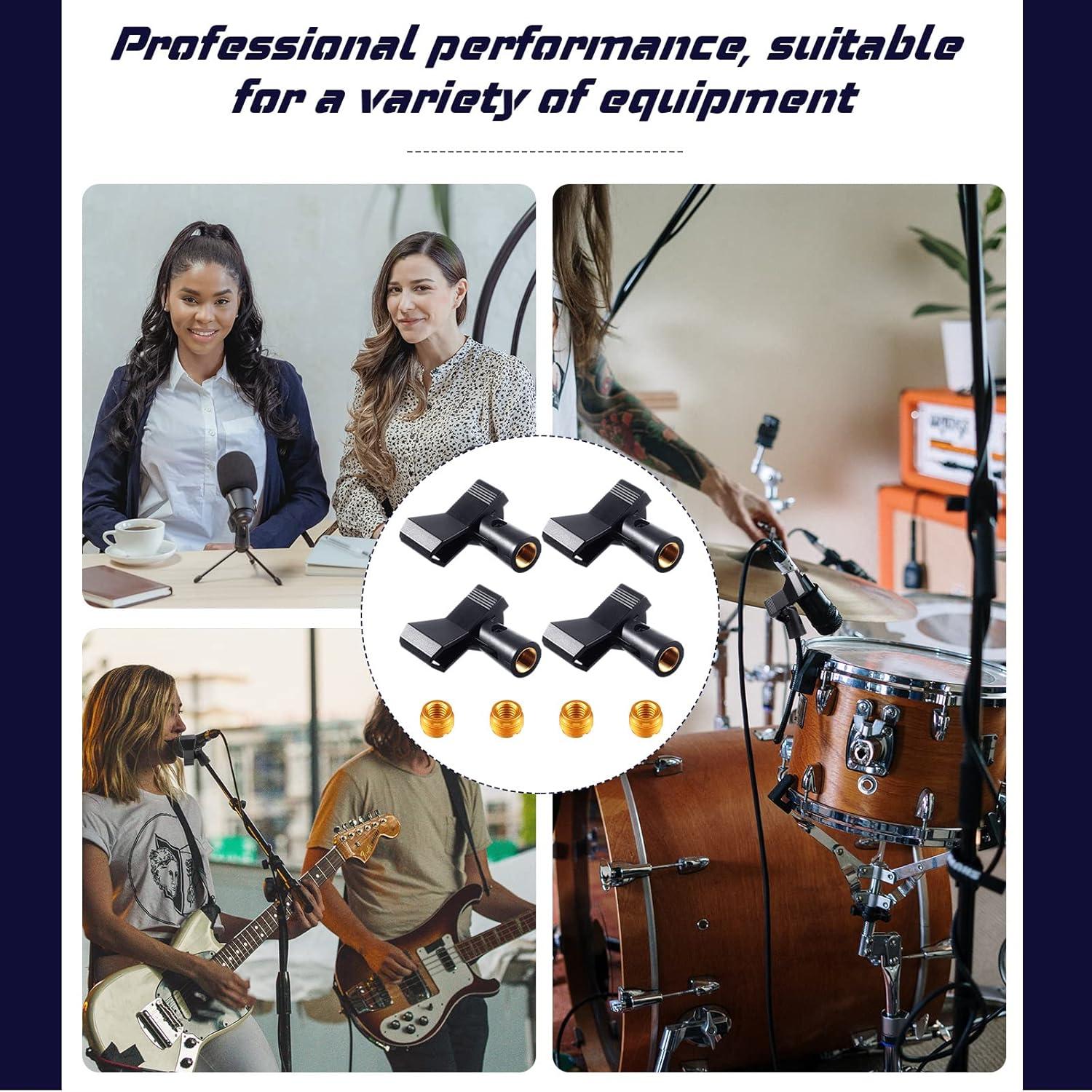 Yeshone Clips de Micrófono Inalámbrico con Adaptadores 4 Piezas