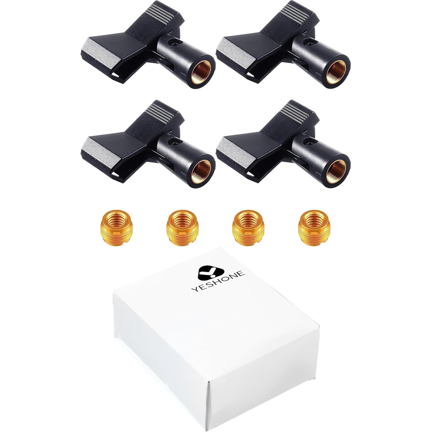 Yeshone Clips de Micrófono Inalámbrico con Adaptadores 4 Piezas