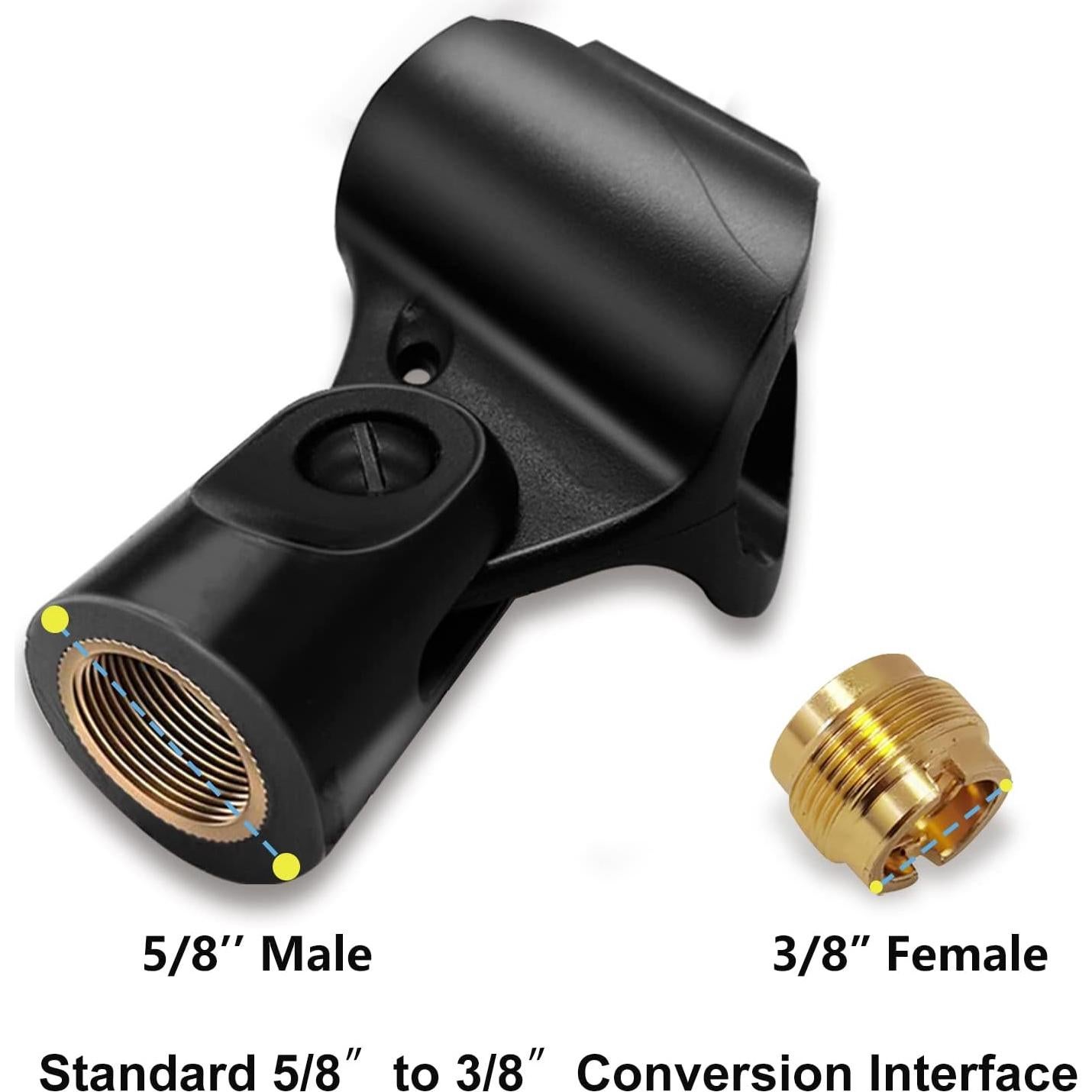 Soporte de Micrófono Universal Negro - Paquete de 4 Clips