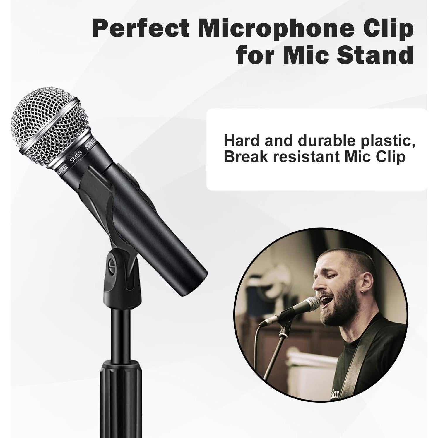 Soporte de Micrófono Universal Negro - Paquete de 4 Clips