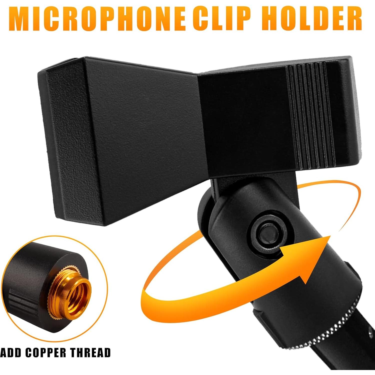 Soporte de Clip de Micrófono Universal Coufce Ajustable Negro