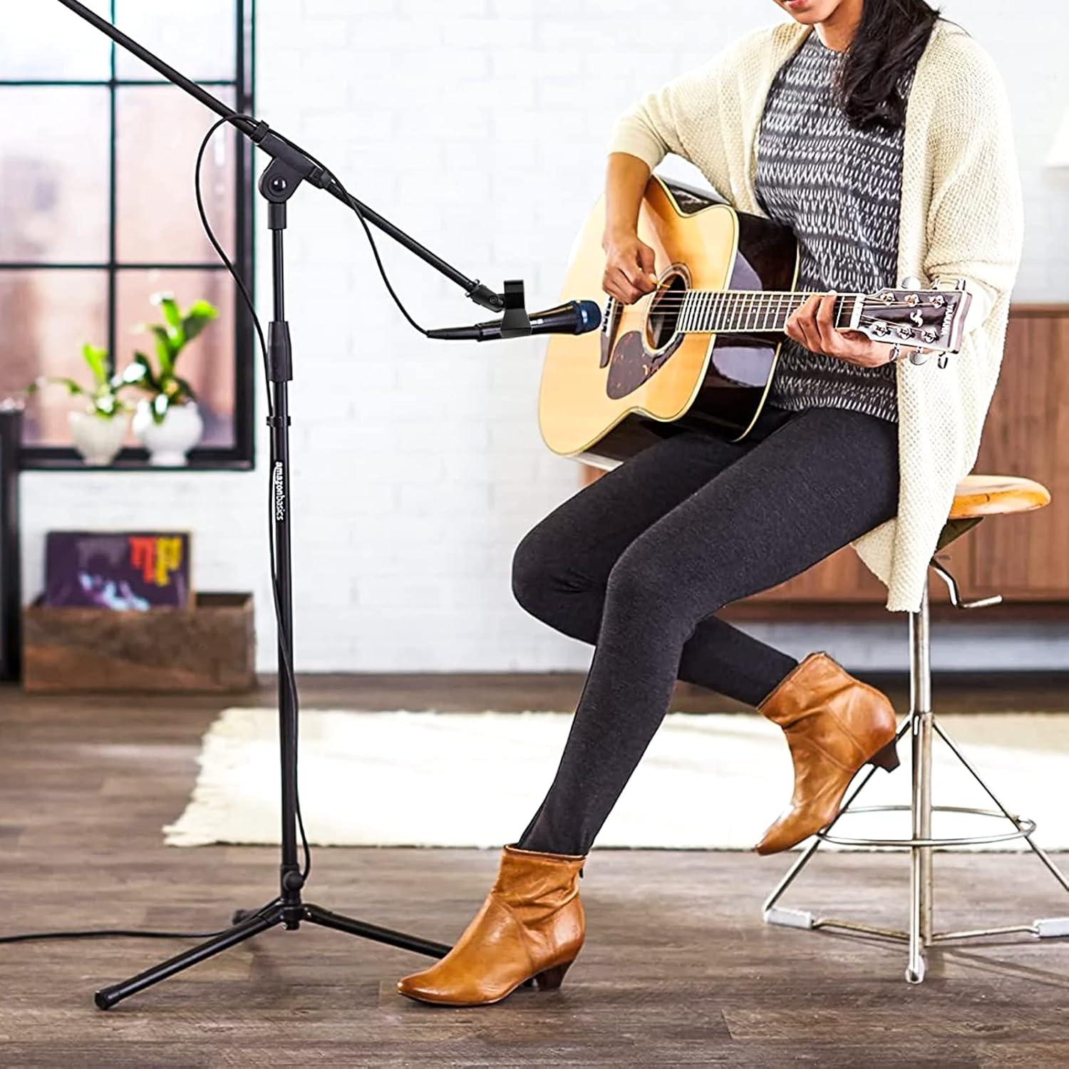 Soporte de Clip de Micrófono Universal Coufce Ajustable Negro