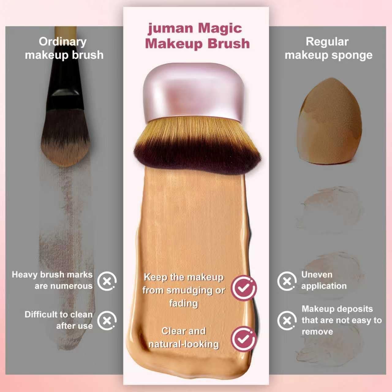 Set de Brochas de Maquillaje Corporal Juman - 2 Pcs Oro Rosa