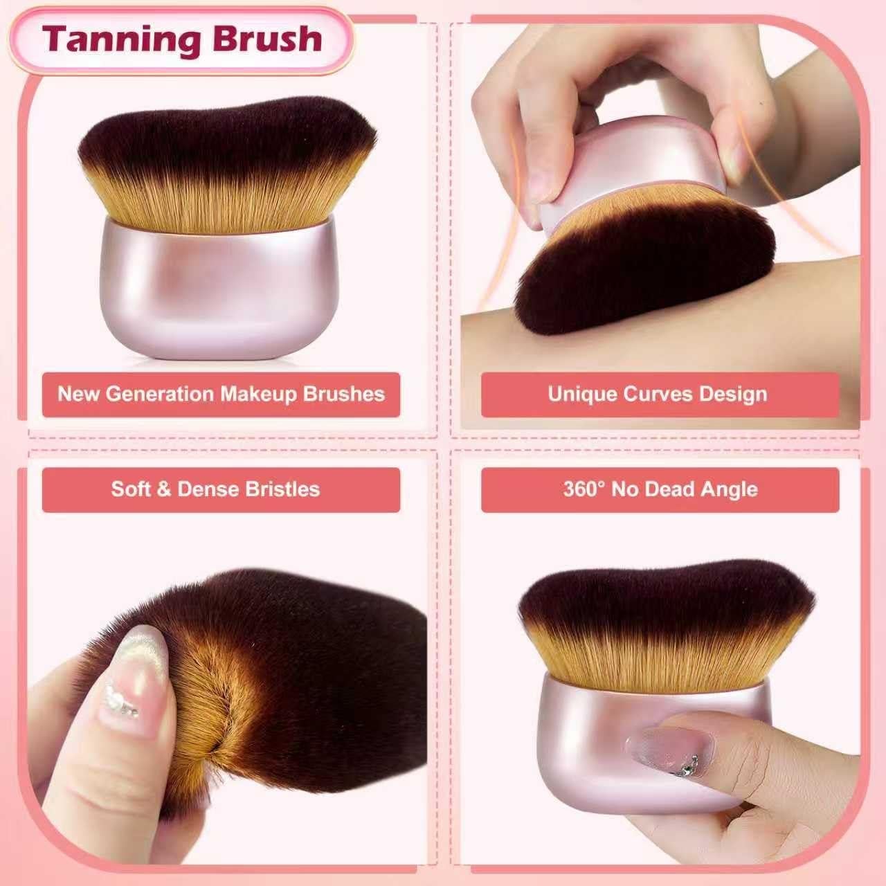 Set de Brochas de Maquillaje Corporal Juman - 2 Pcs Oro Rosa