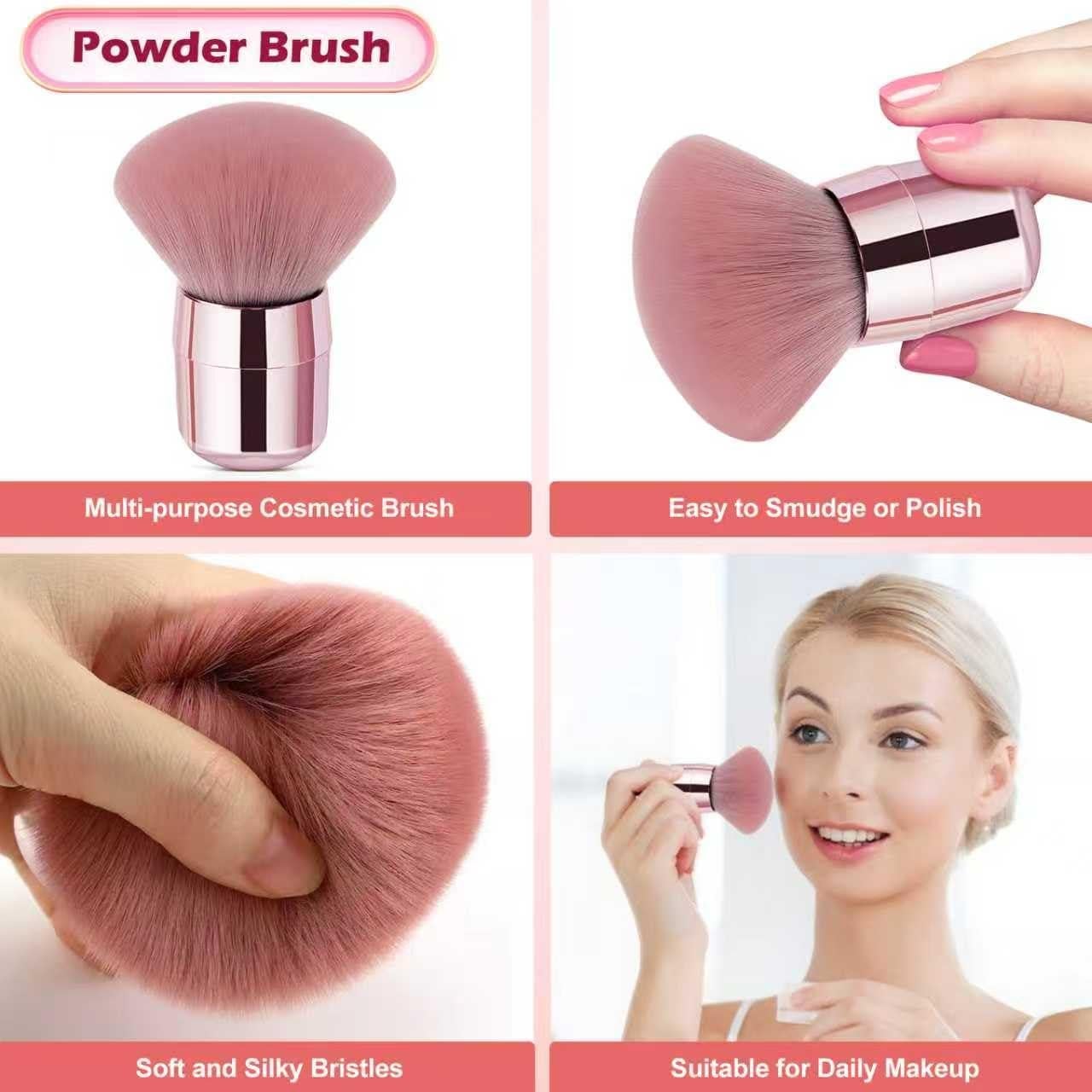 Set de Brochas de Maquillaje Corporal Juman - 2 Pcs Oro Rosa