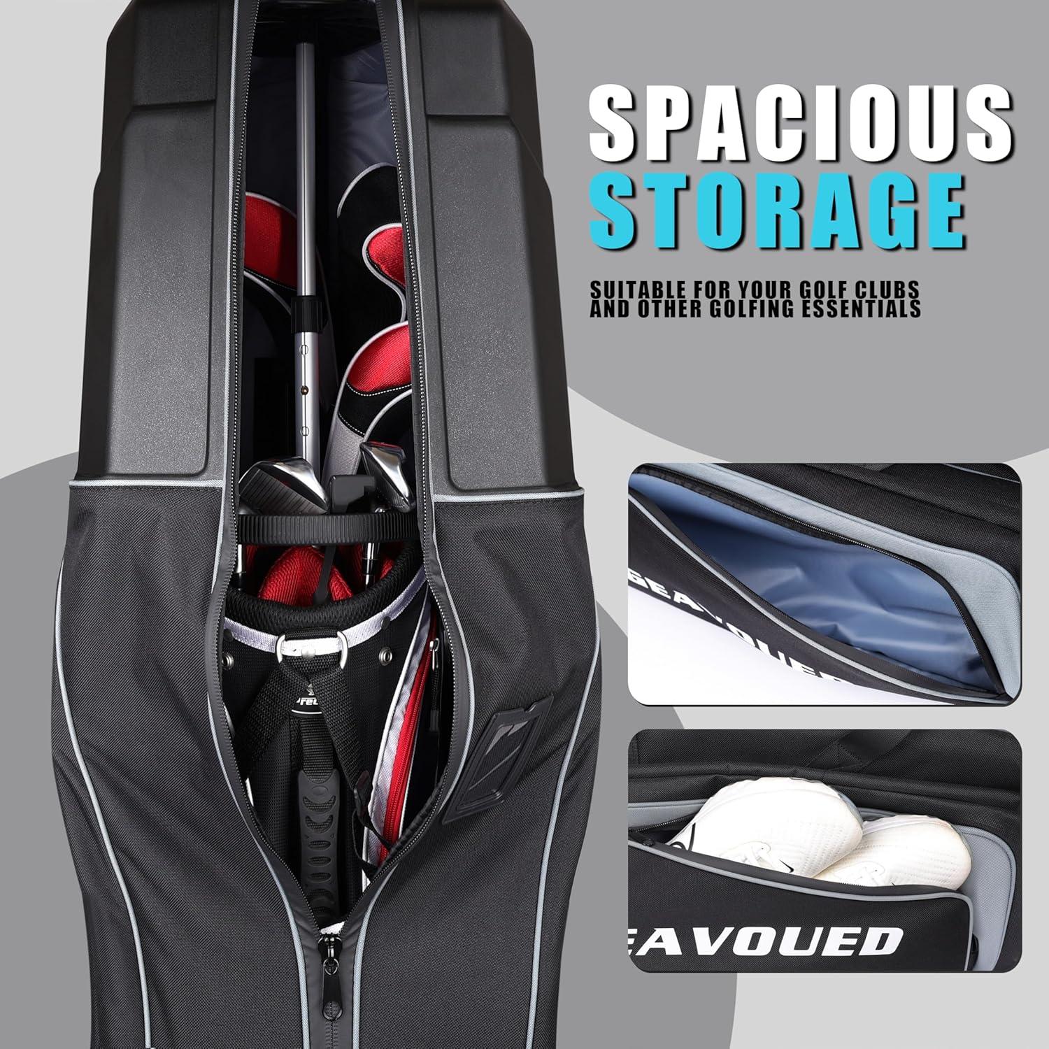 Bolsa de Viaje para Golf GEAVOUED Hkb001 Tapa Dura con Ruedas
