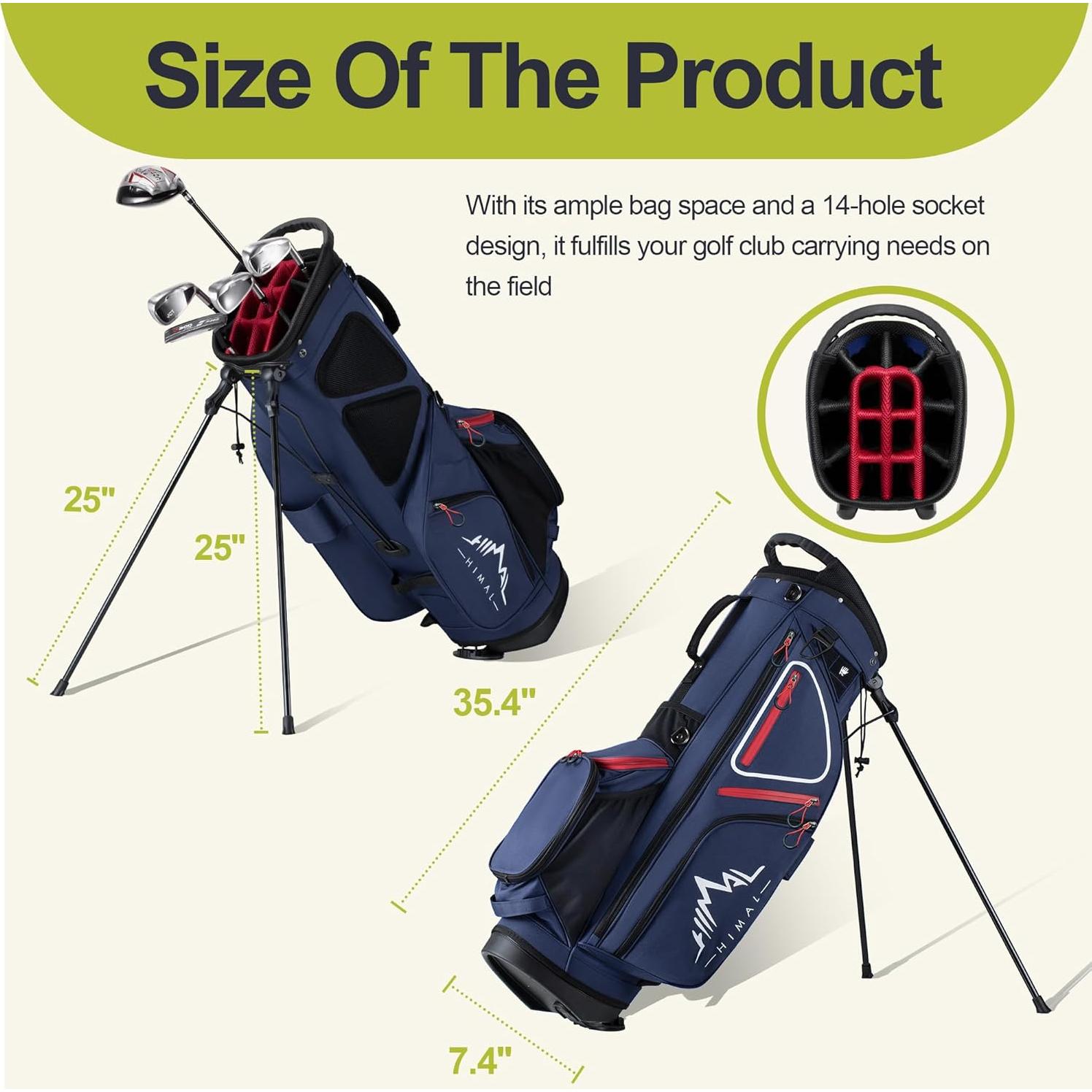 Bolsa de Golf GoHimal 14 Vías con Soporte y 10 Bolsillos