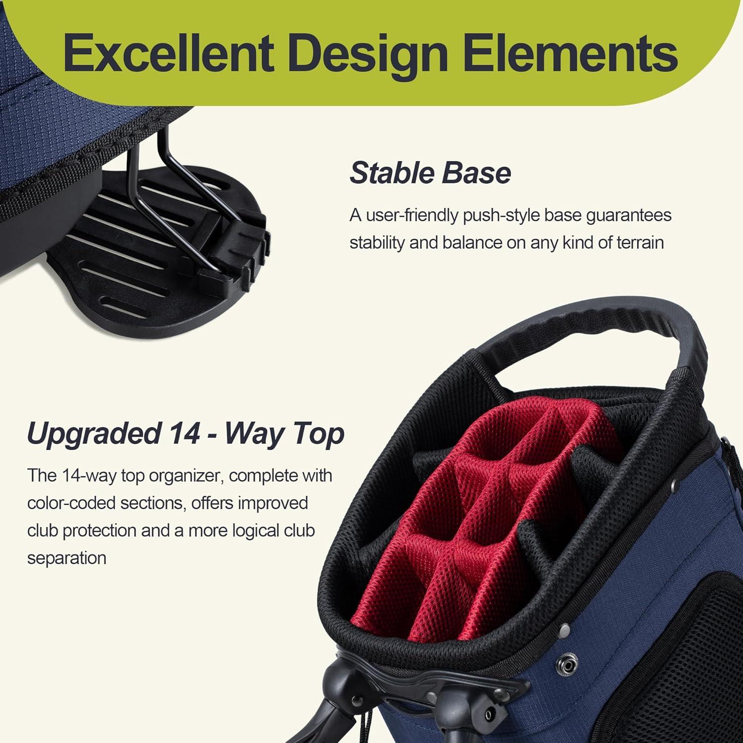 Bolsa de Golf GoHimal 14 Vías con Soporte y 10 Bolsillos