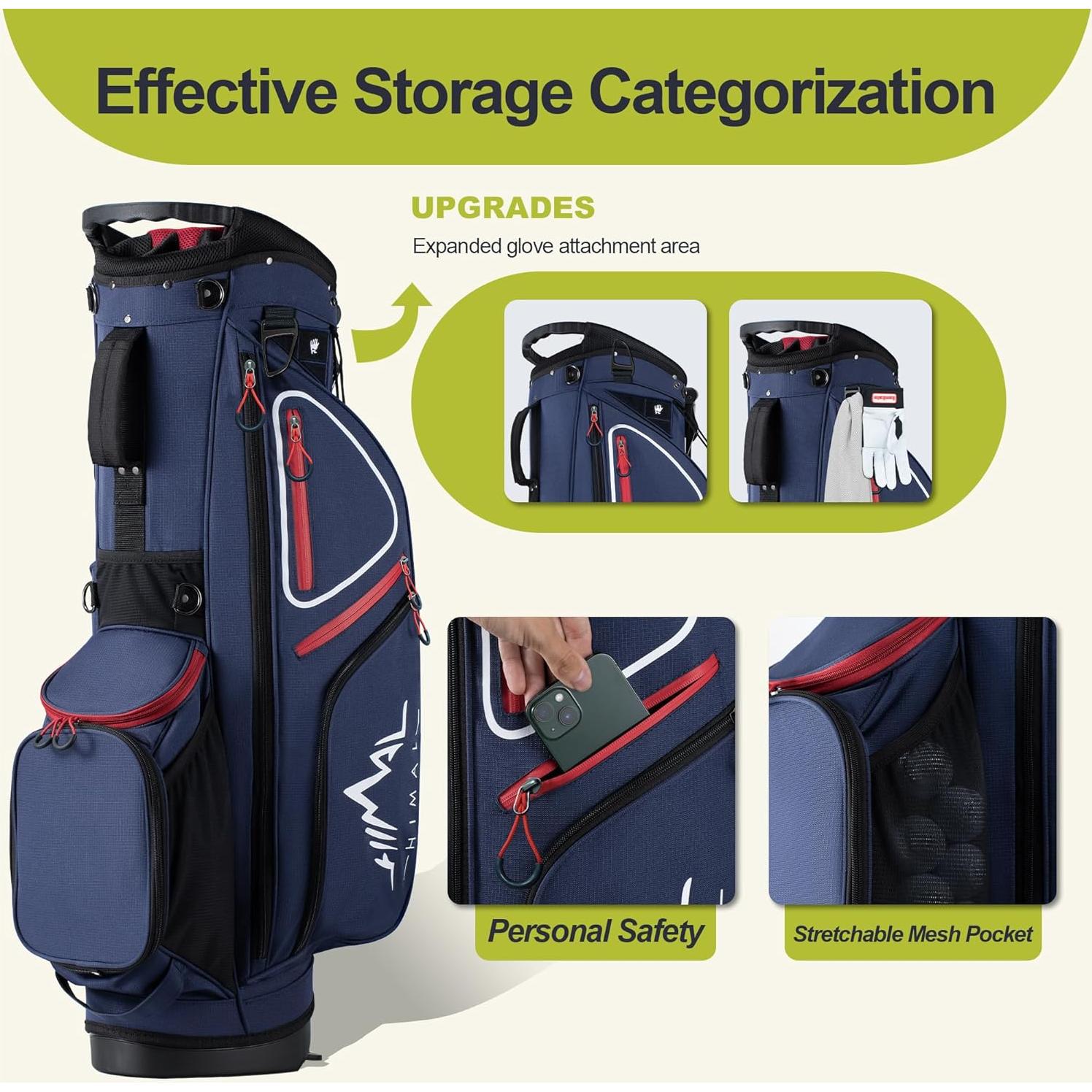 Bolsa de Golf GoHimal 14 Vías con Soporte y 10 Bolsillos