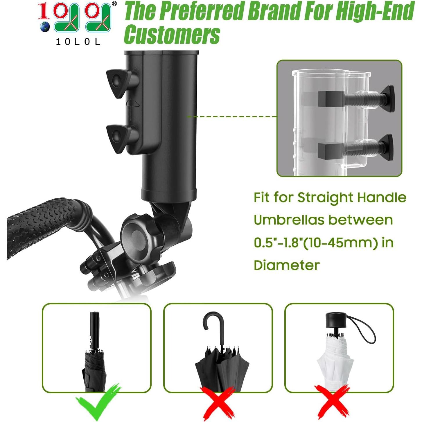 Soporte para Paraguas 10L0L de Aluminio para Carrito de Golf