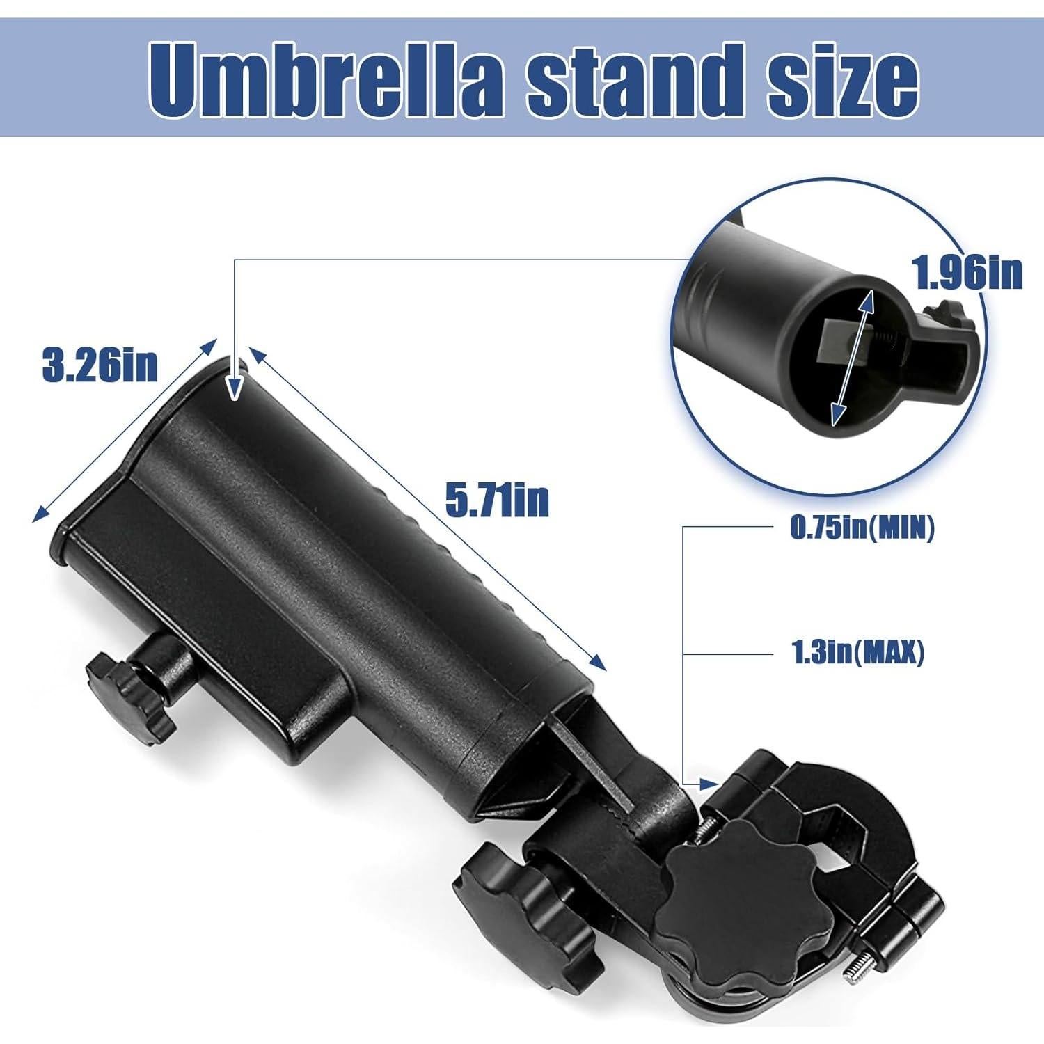 Soporte para Paraguas CHENGWEI Ajustable 180° para Carro de Golf