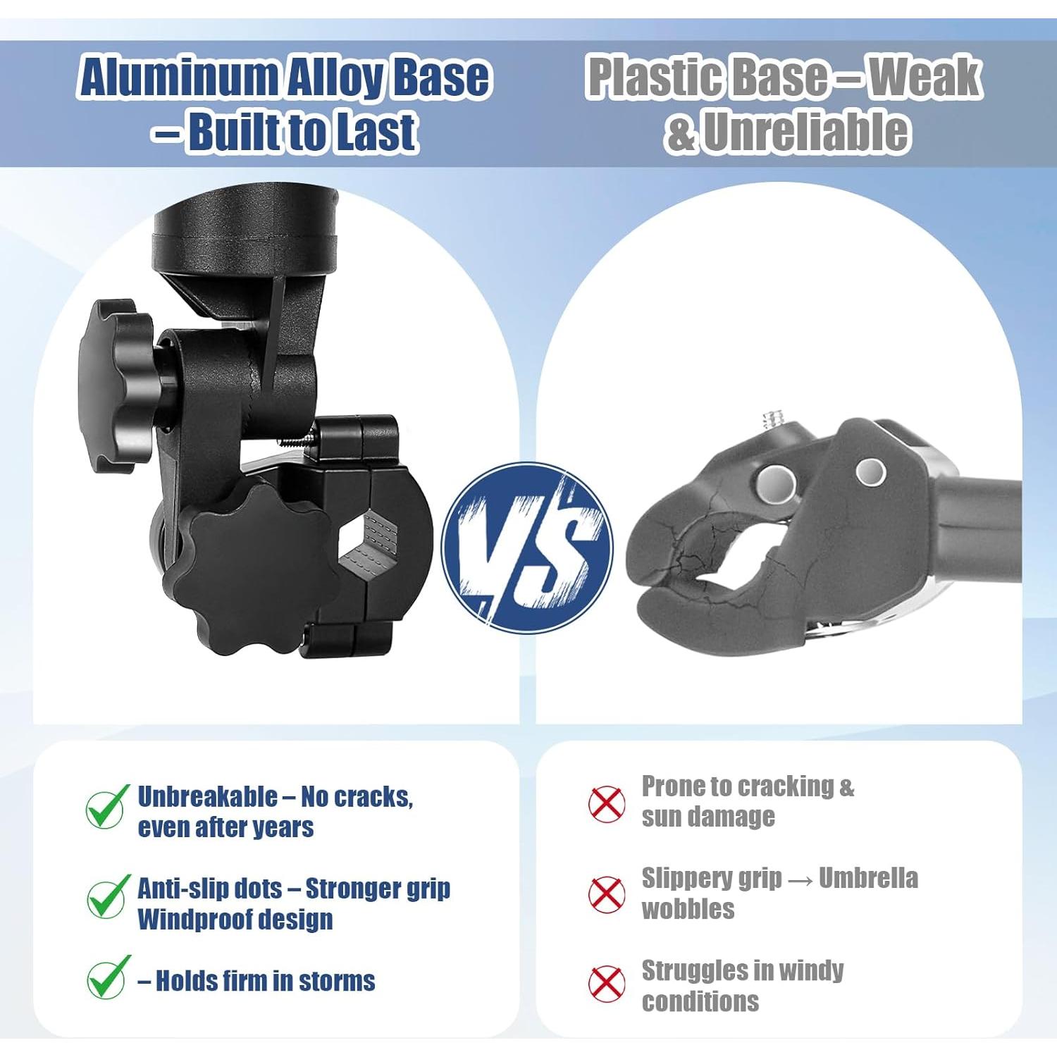 Soporte para Paraguas CHENGWEI Ajustable 180° para Carro de Golf