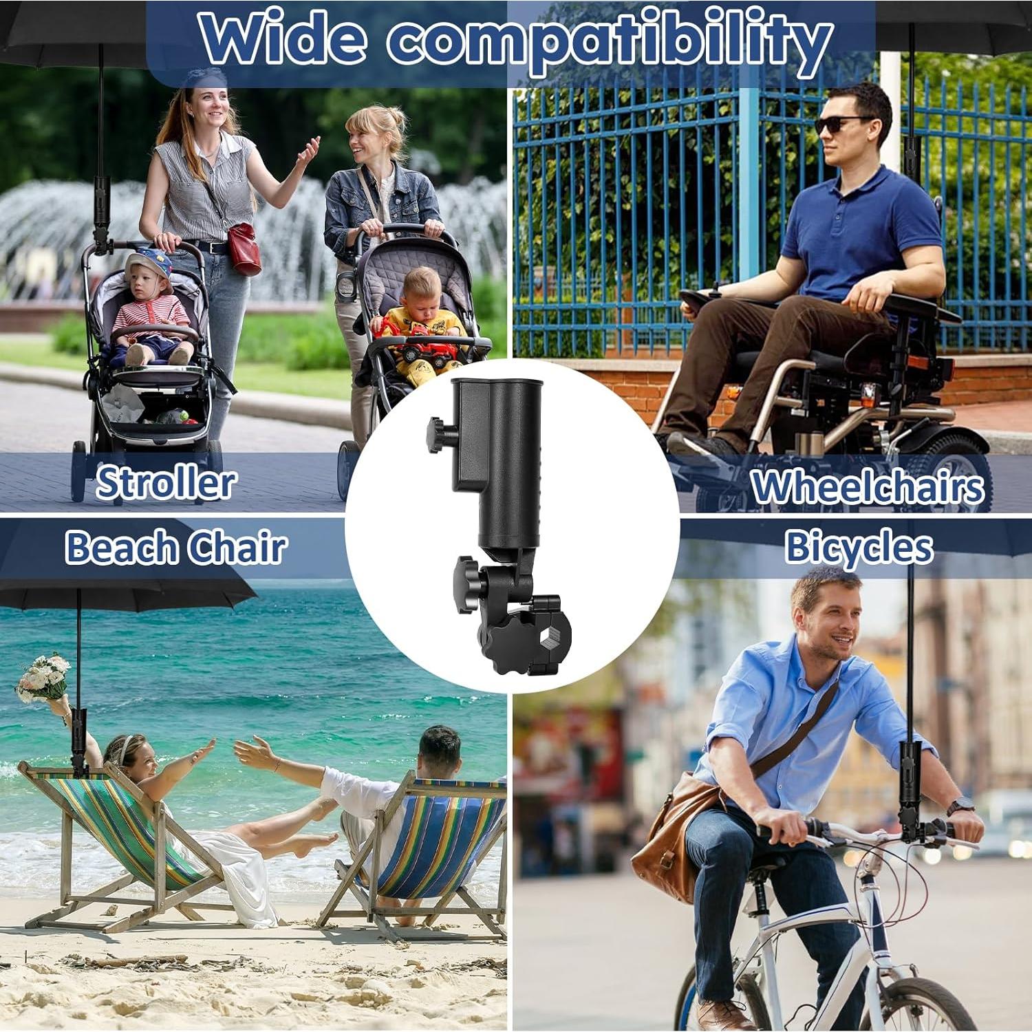 Soporte para Paraguas CHENGWEI Ajustable 180° para Carro de Golf