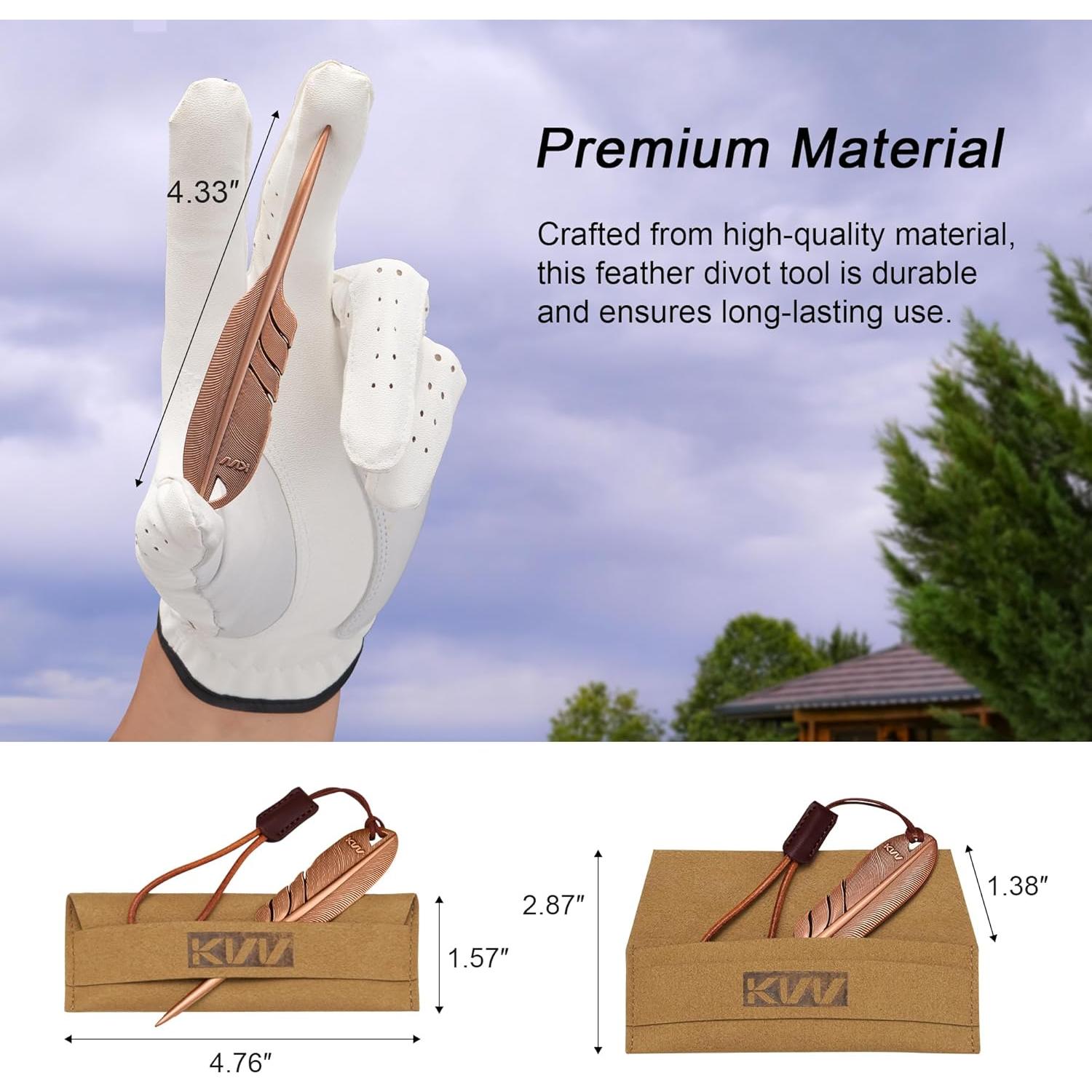 Herramienta de Divot KVV de Cobre con Lanyard de Cuero