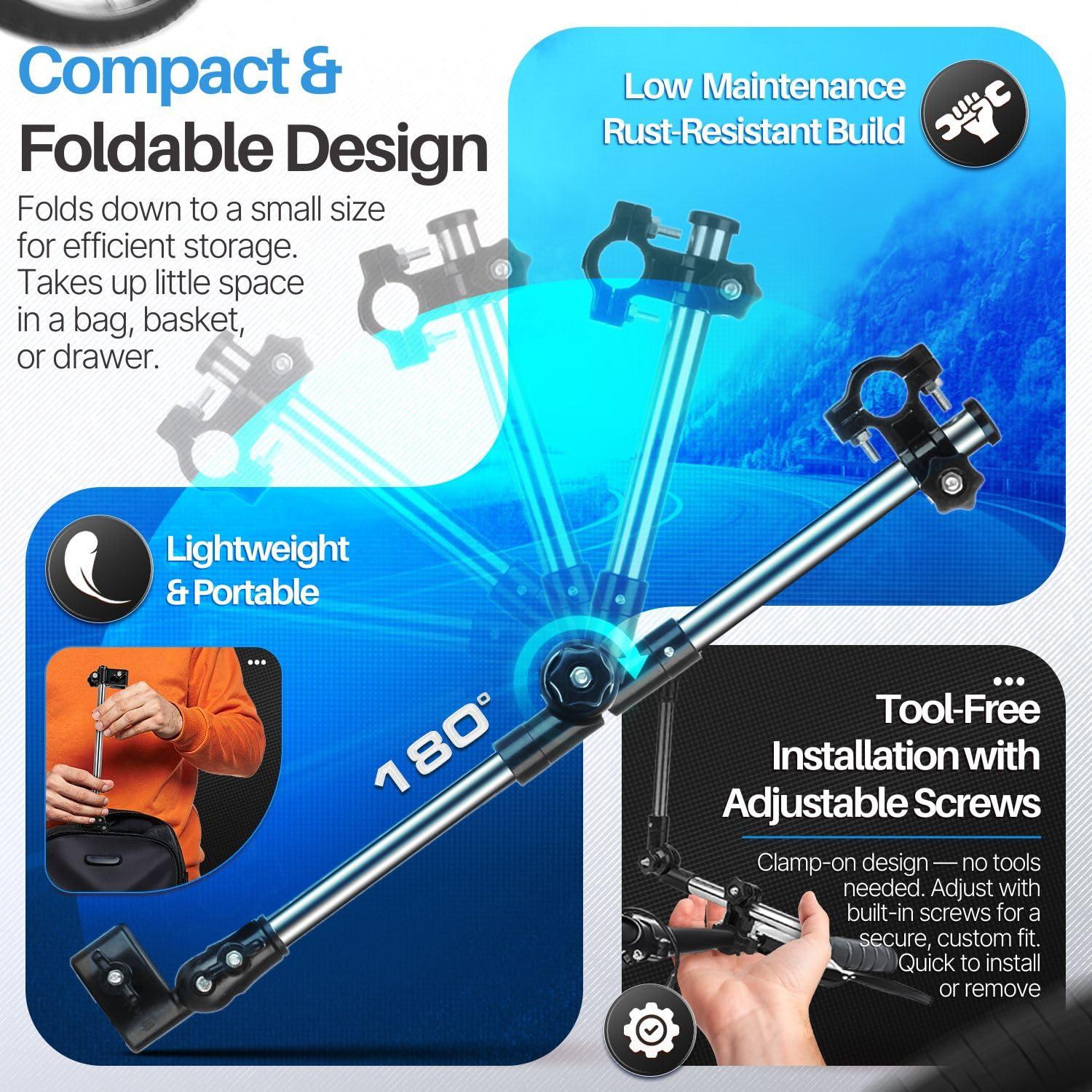 Soporte para Paraguas de Bicicleta Flexzion - Ajustable 2 Secciones