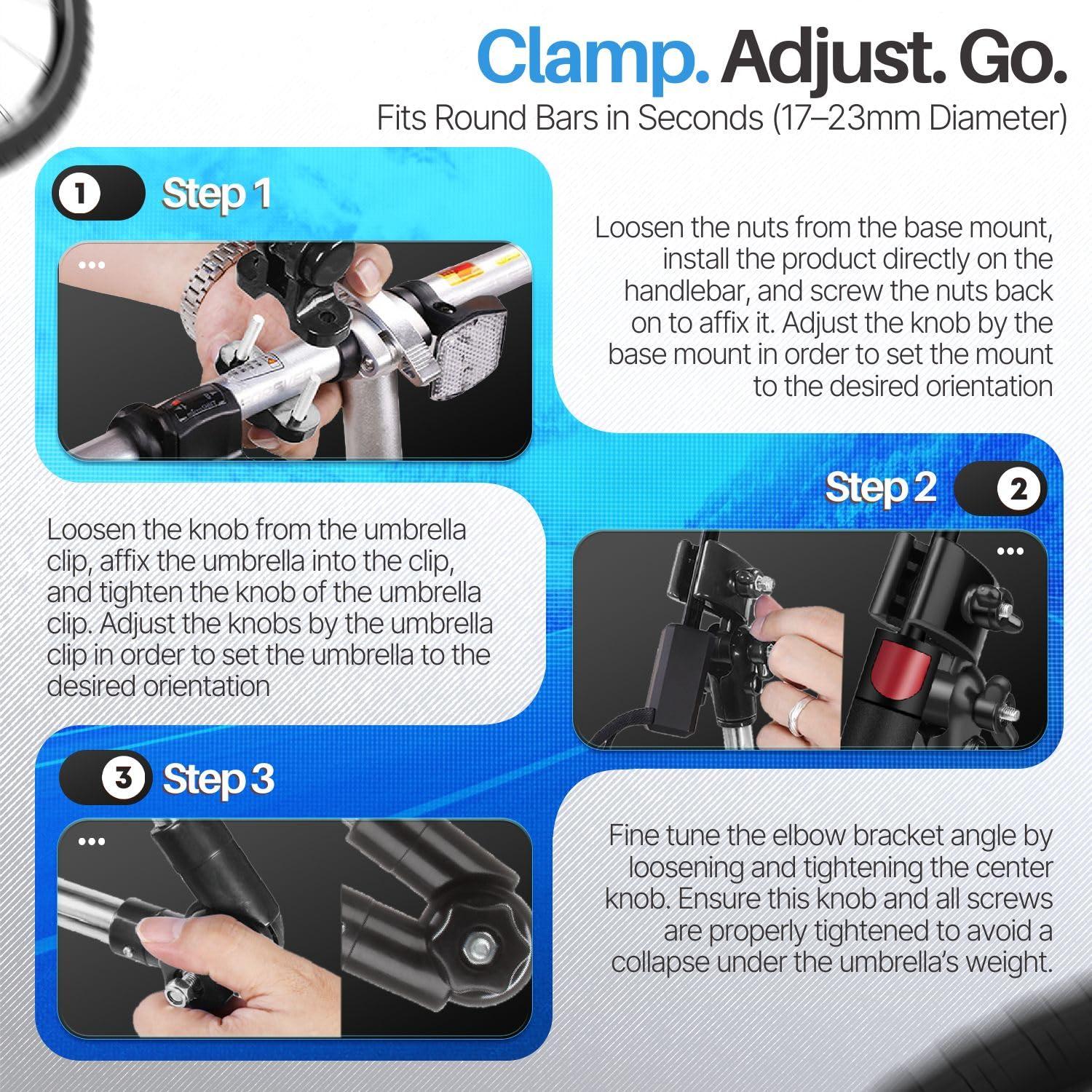 Soporte para Paraguas de Bicicleta Flexzion - Ajustable 2 Secciones