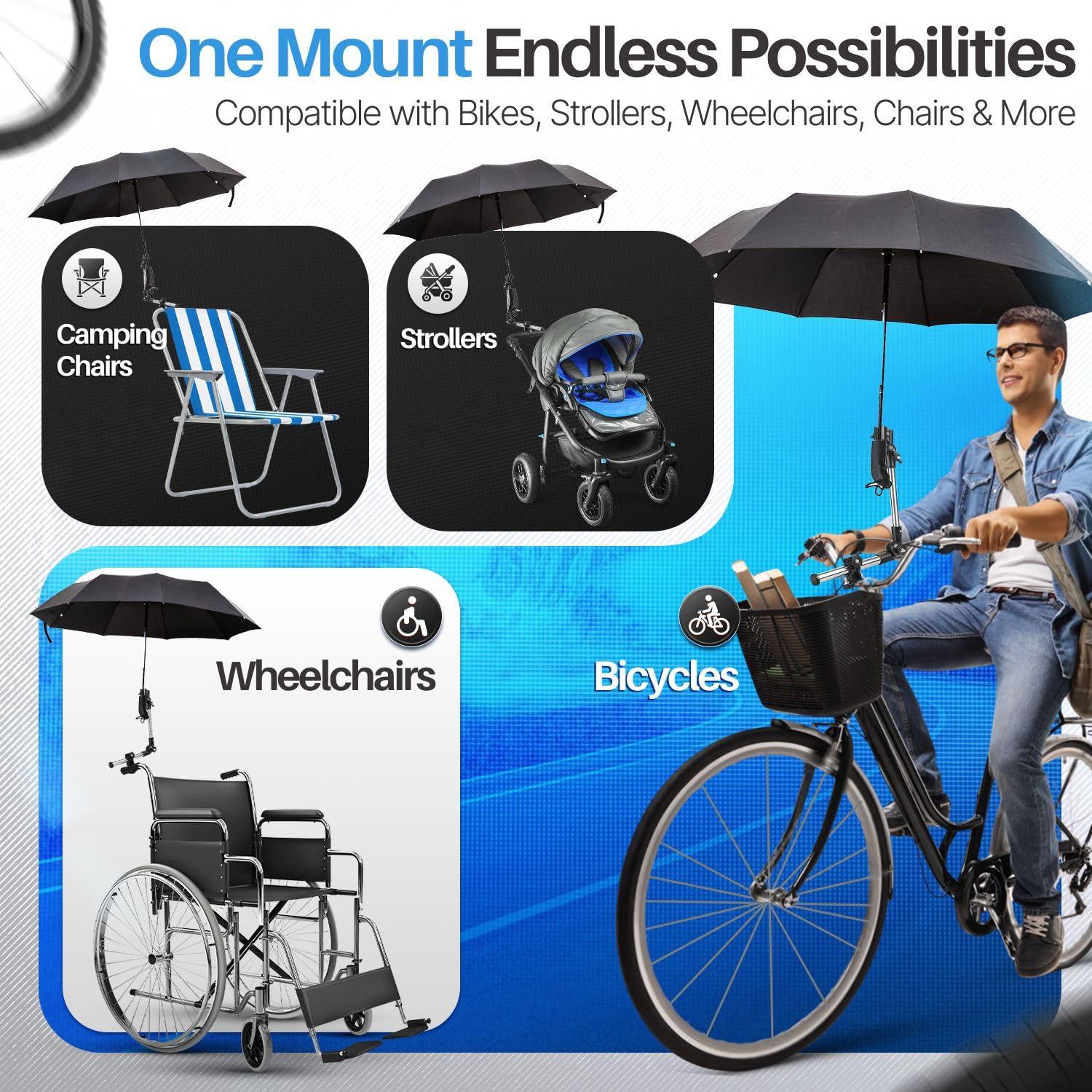 Soporte para Paraguas de Bicicleta Flexzion - Ajustable 2 Secciones