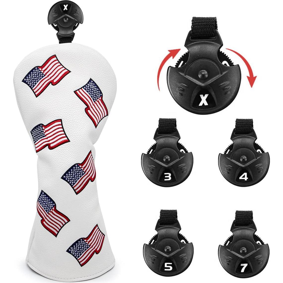 Cubiertas de Cabeza de Palos de Golf Barudan - Bandera EE. UU.