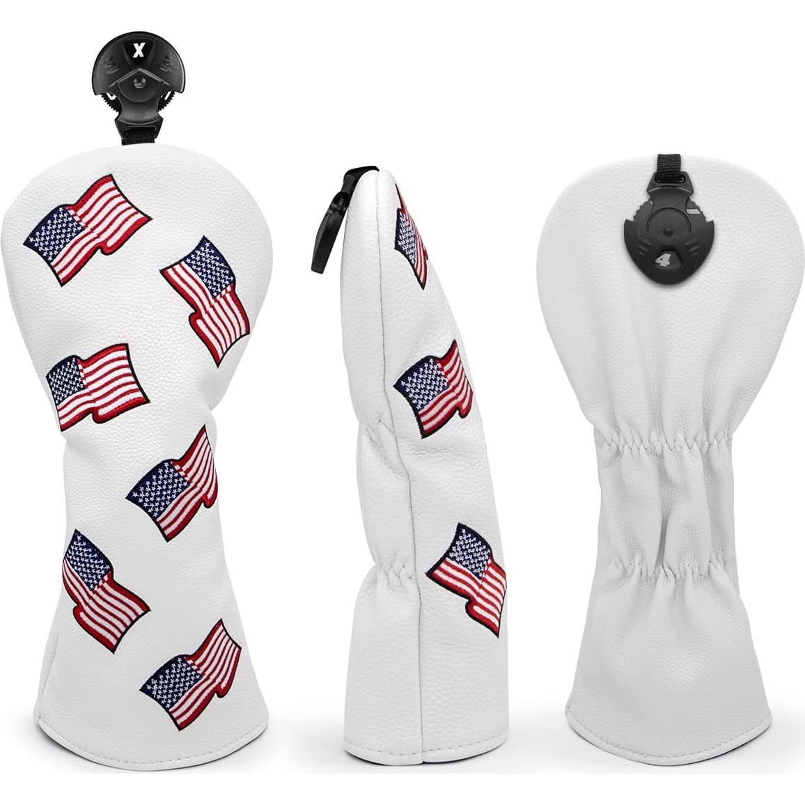 Cubiertas de Cabeza de Palos de Golf Barudan - Bandera EE. UU.