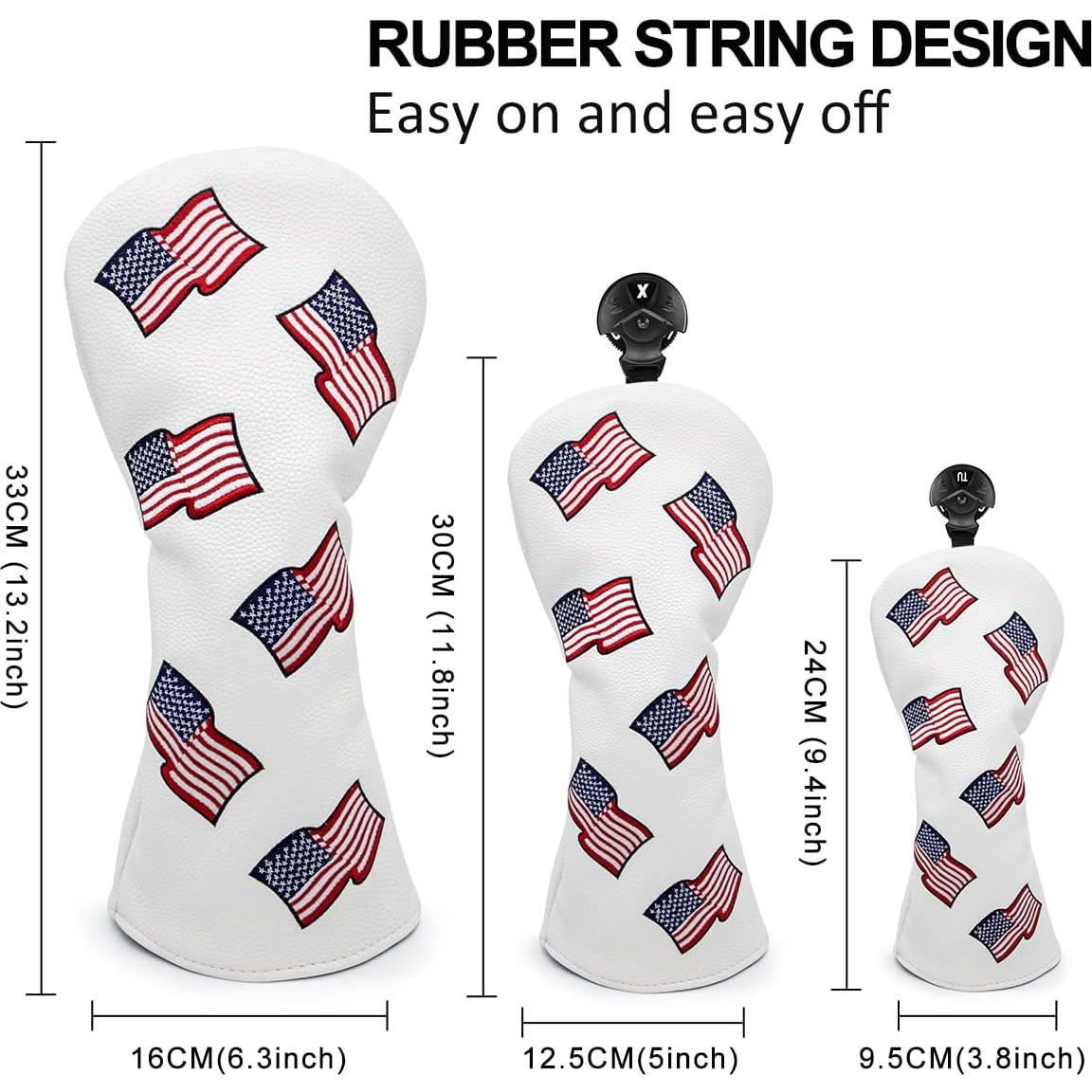 Cubiertas de Cabeza de Palos de Golf Barudan - Bandera EE. UU.