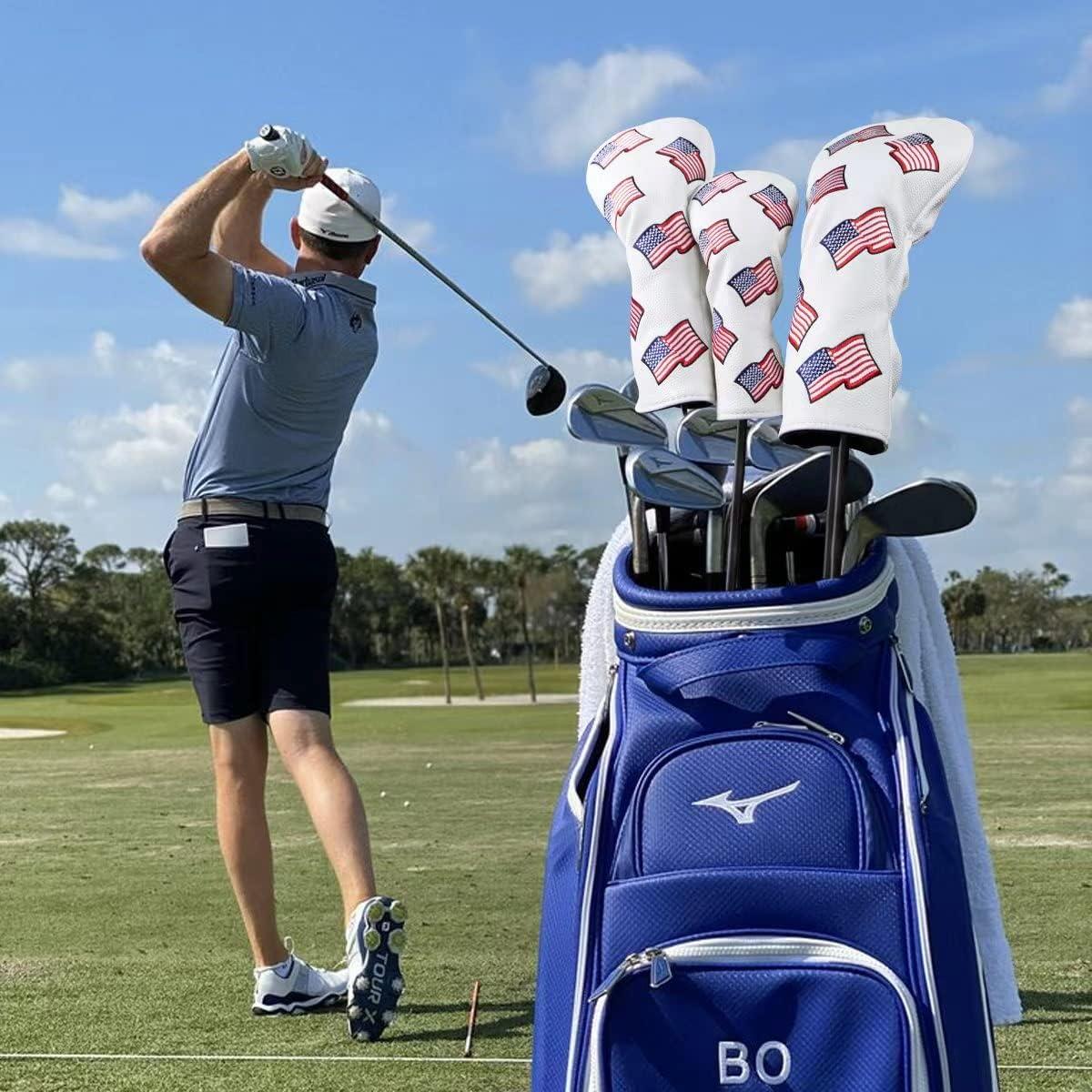 Cubiertas de Cabeza de Palos de Golf Barudan - Bandera EE. UU.