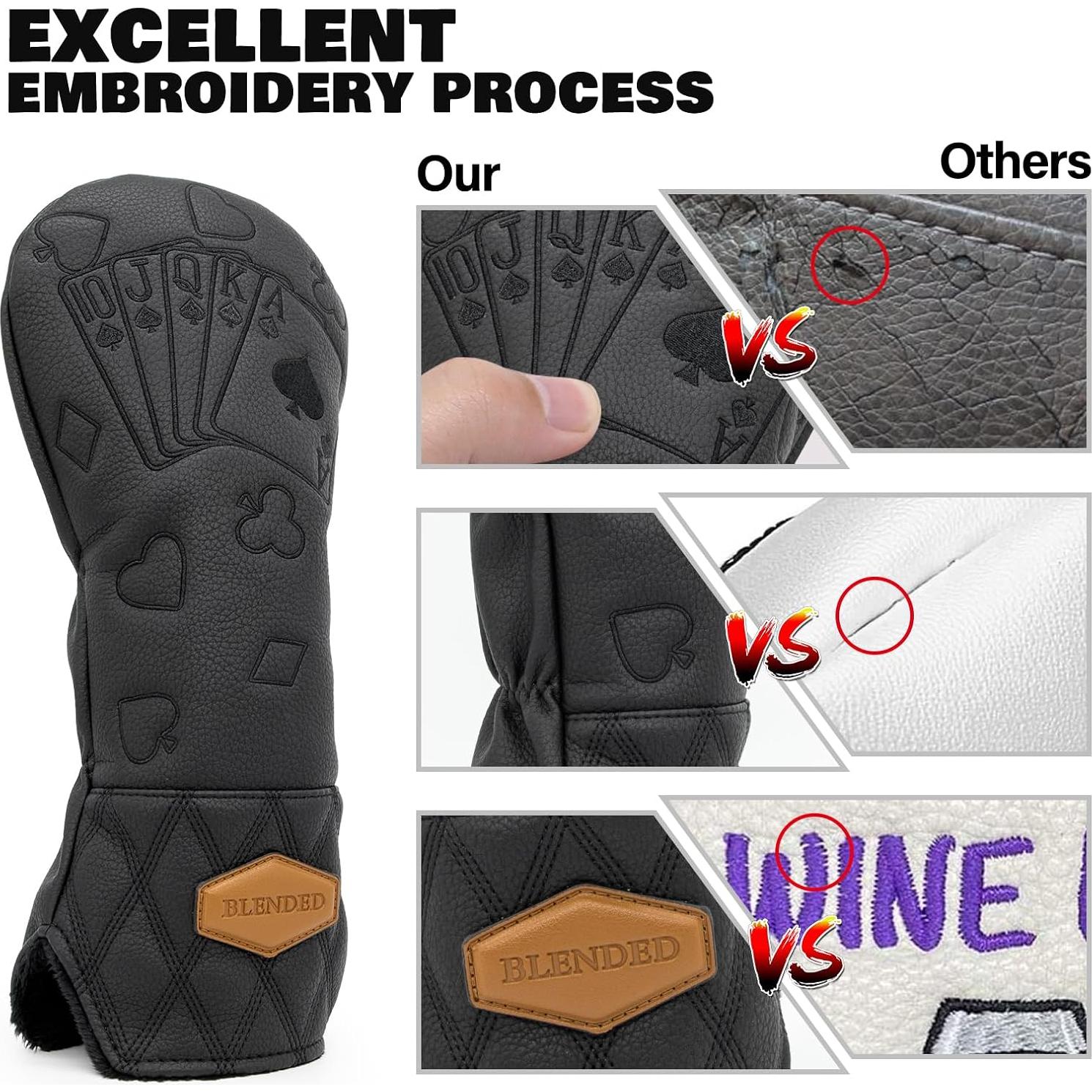 Cubierta de Palo de Golf BAIRBRE de Cuero Negro para Híbrido