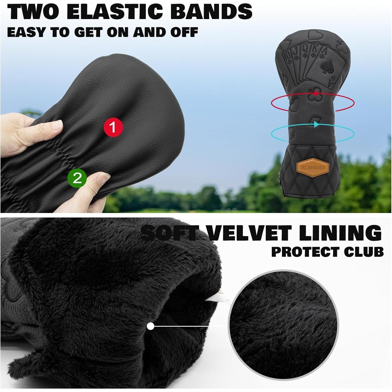 Cubierta de Palo de Golf BAIRBRE de Cuero Negro para Híbrido