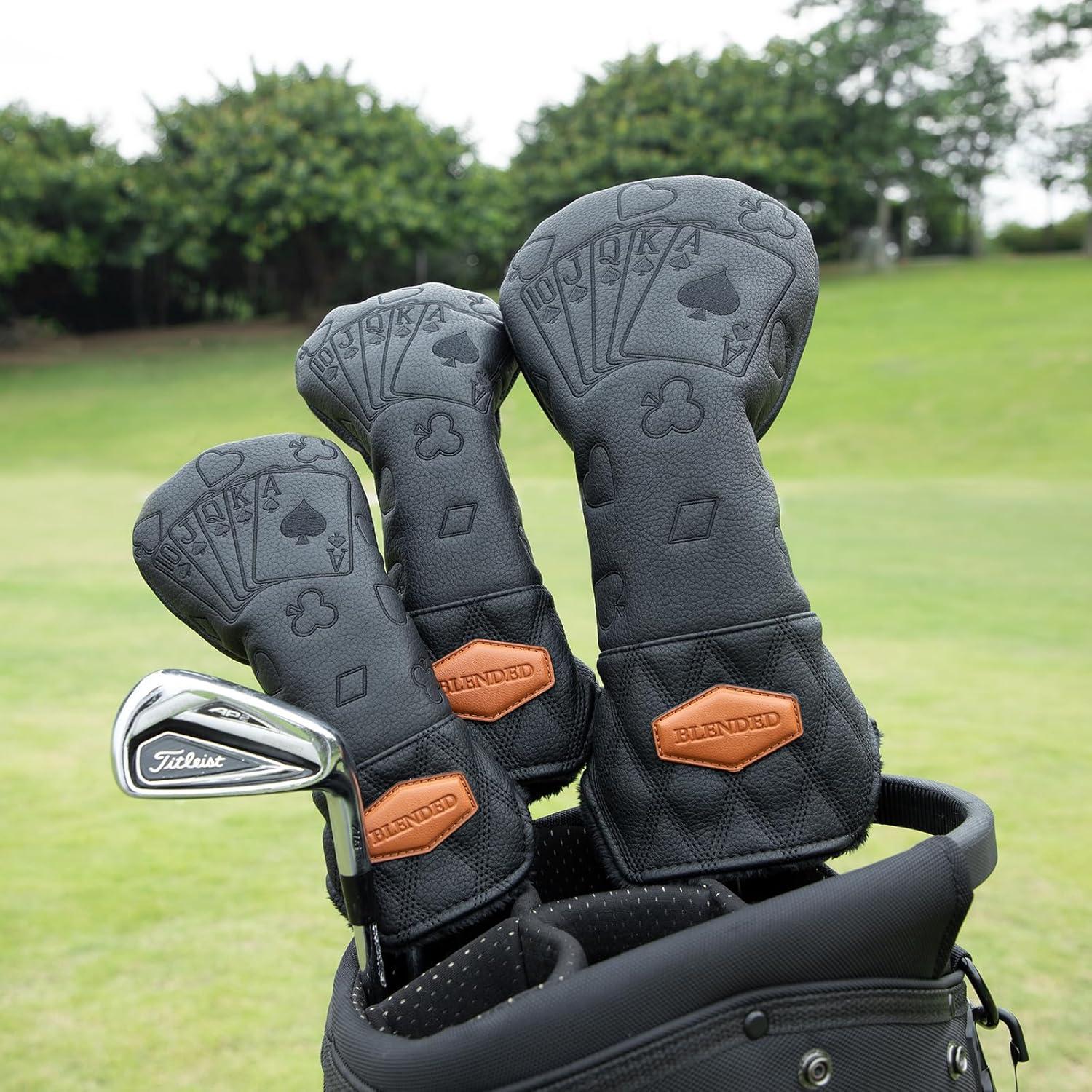 Cubierta de Palo de Golf BAIRBRE de Cuero Negro para Híbrido