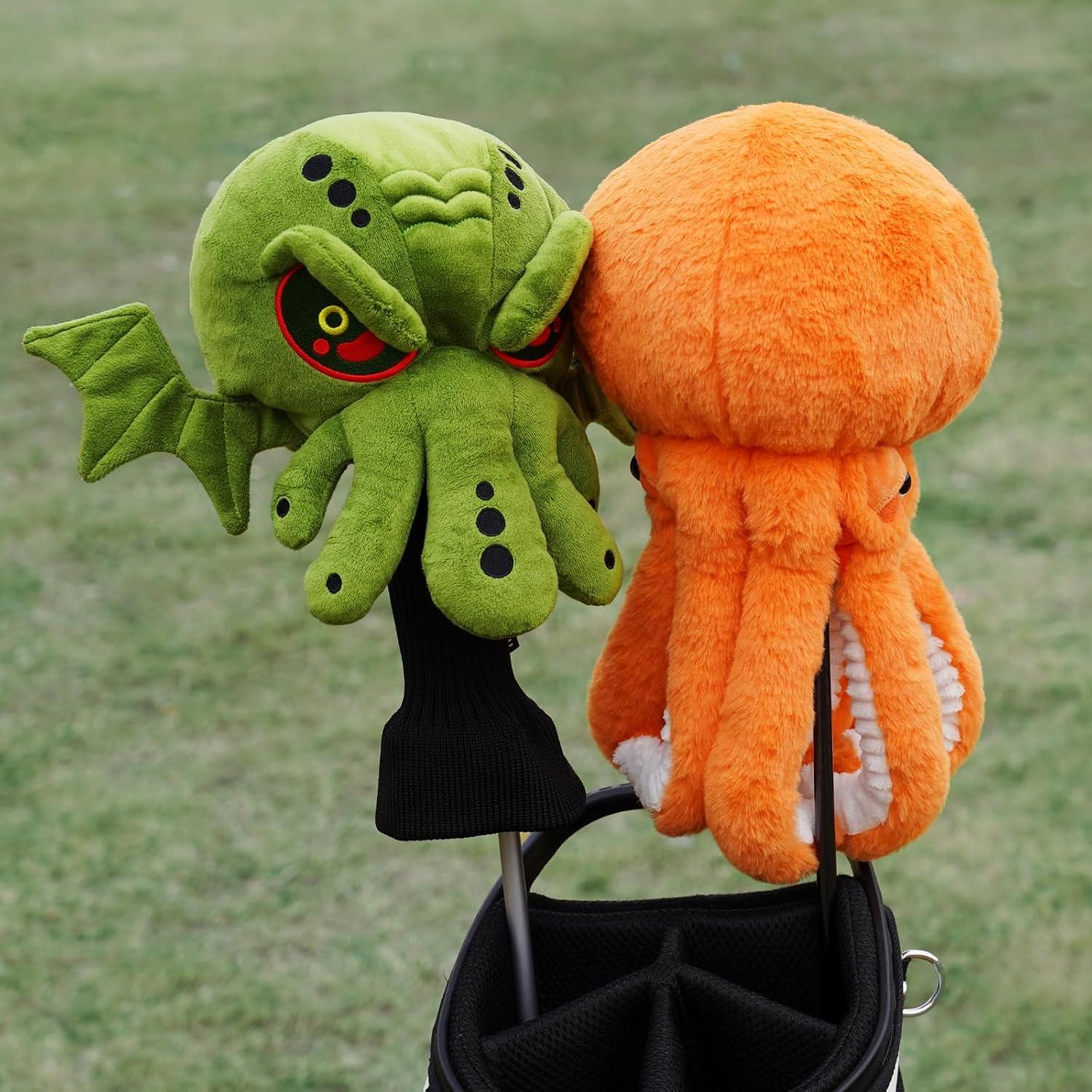 Cubierta de Driver de Golf mytag Pulpo Naranja de Peluche