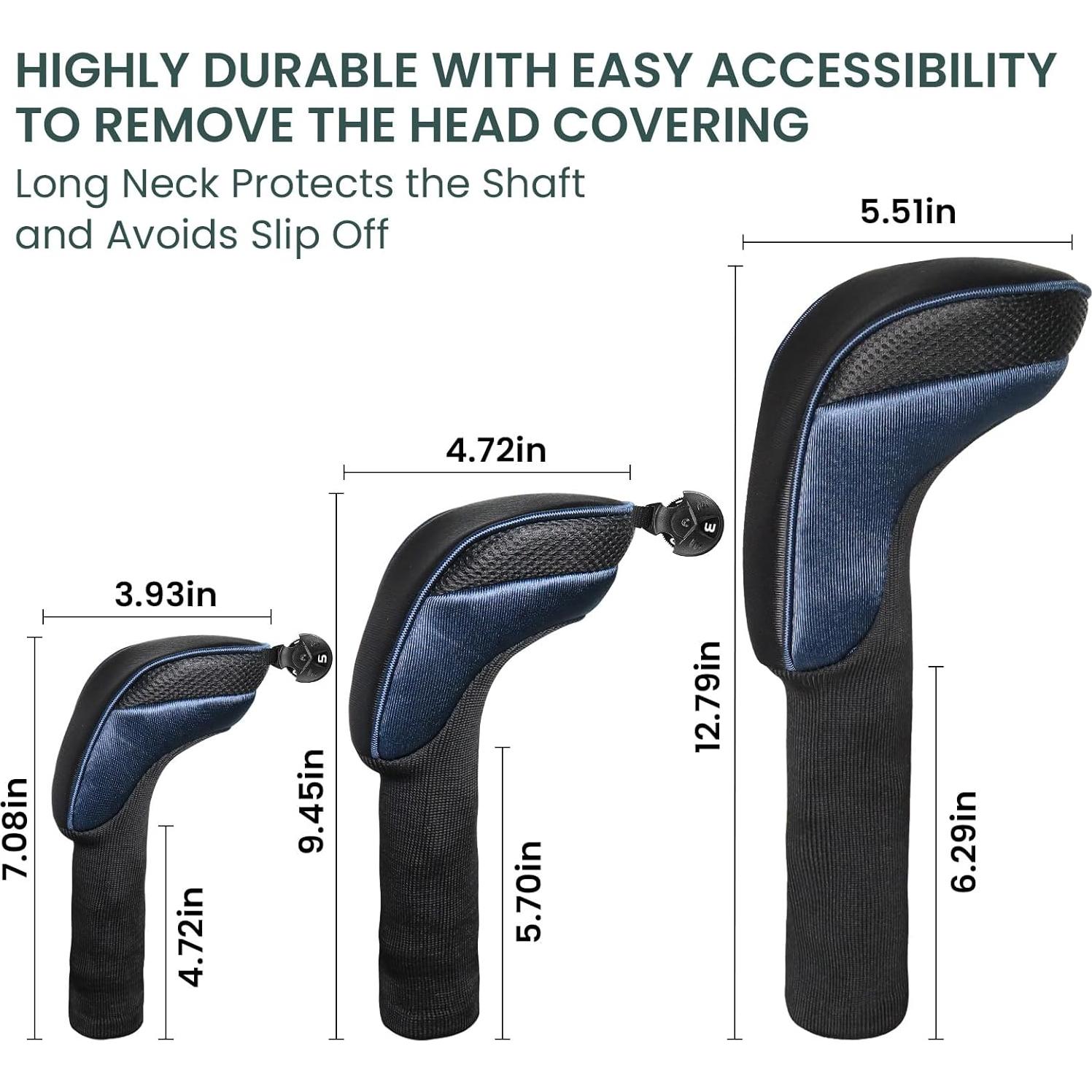 Fundas para Cabezas de Palos de Golf FINGER TEN GCCW2001 - Azul y Negro