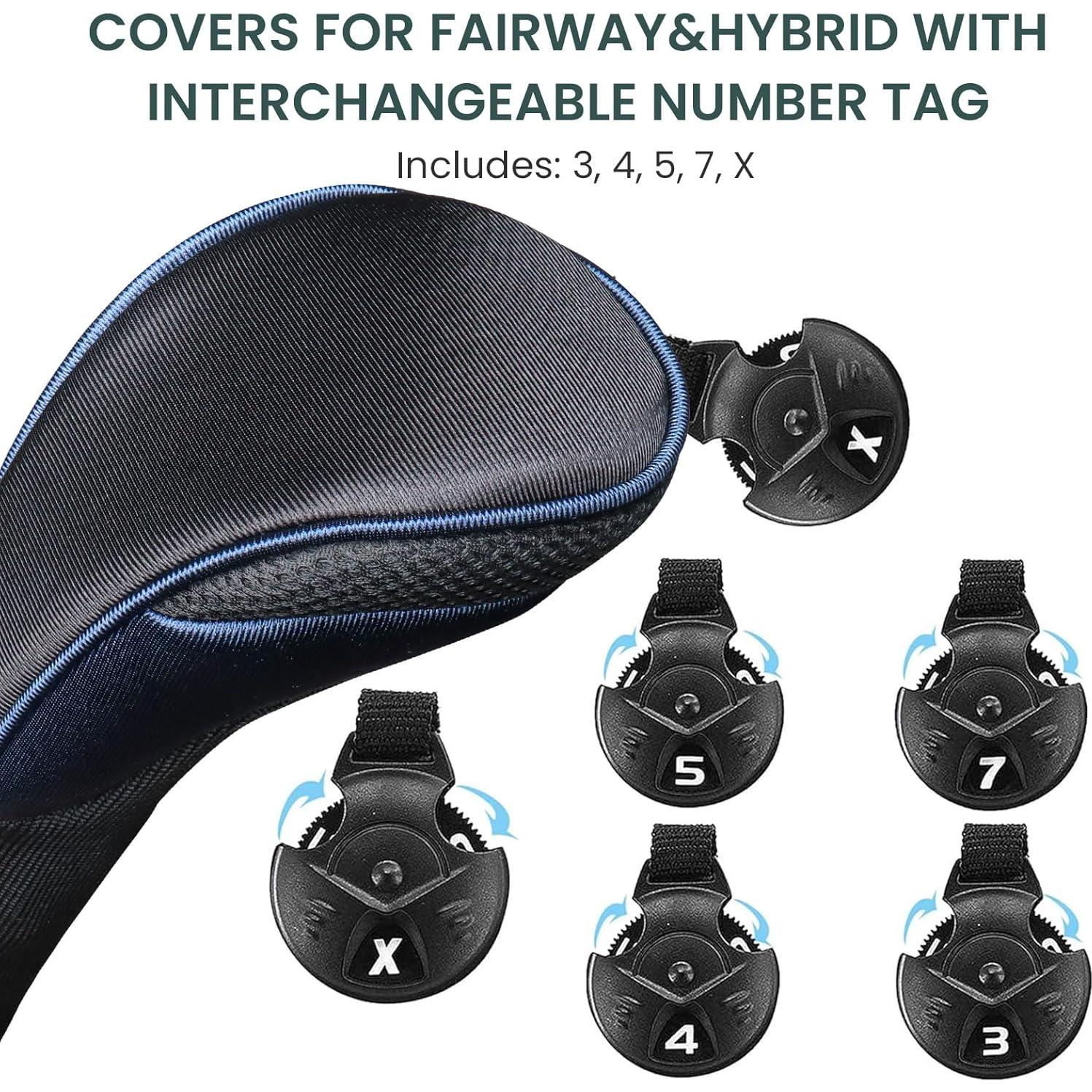 Fundas para Cabezas de Palos de Golf FINGER TEN GCCW2001 - Azul y Negro