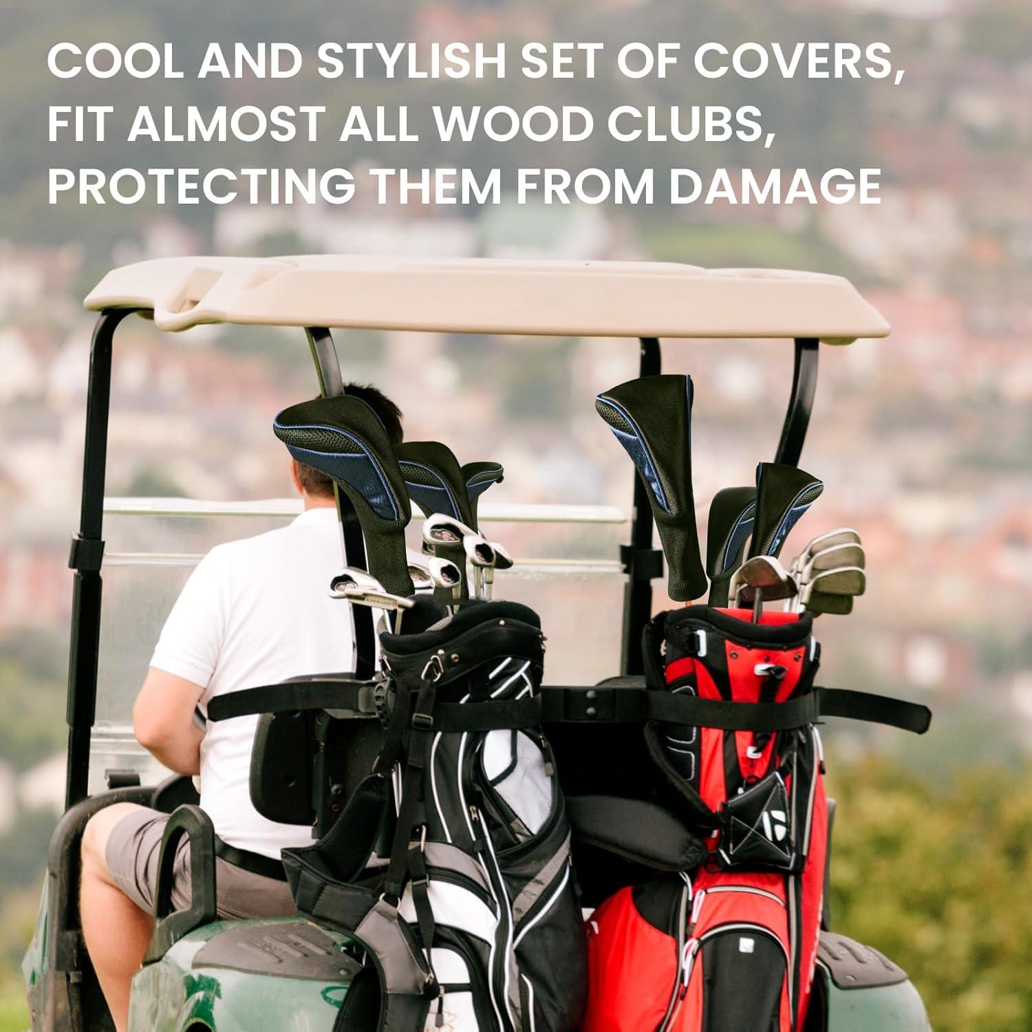 Fundas para Cabezas de Palos de Golf FINGER TEN GCCW2001 - Azul y Negro