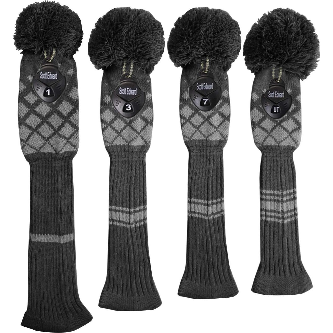 Cubiertas de Cabeza de Golf Scott Edward 4 Piezas Gris