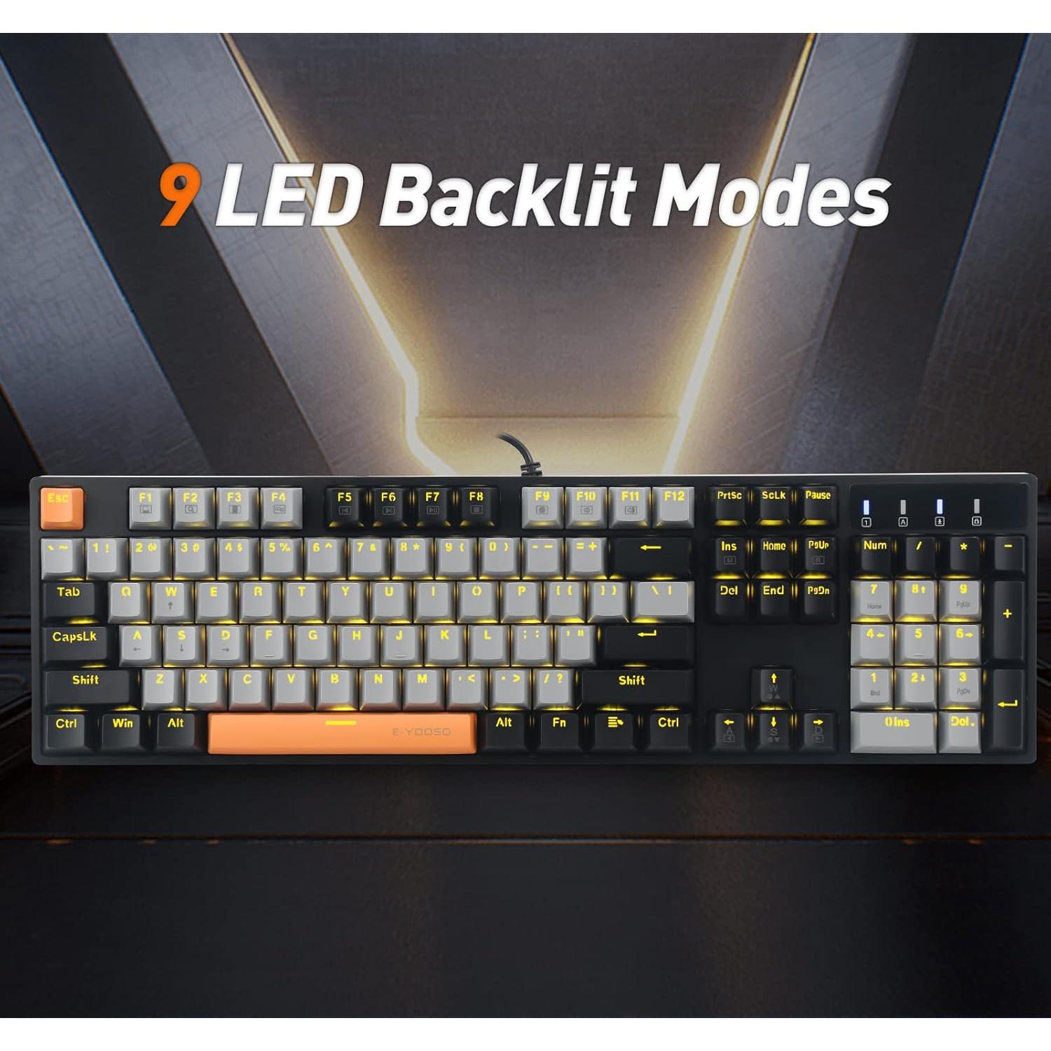 Teclado Mecánico E-YOOSO Z-14 104 Teclas Retroiluminado