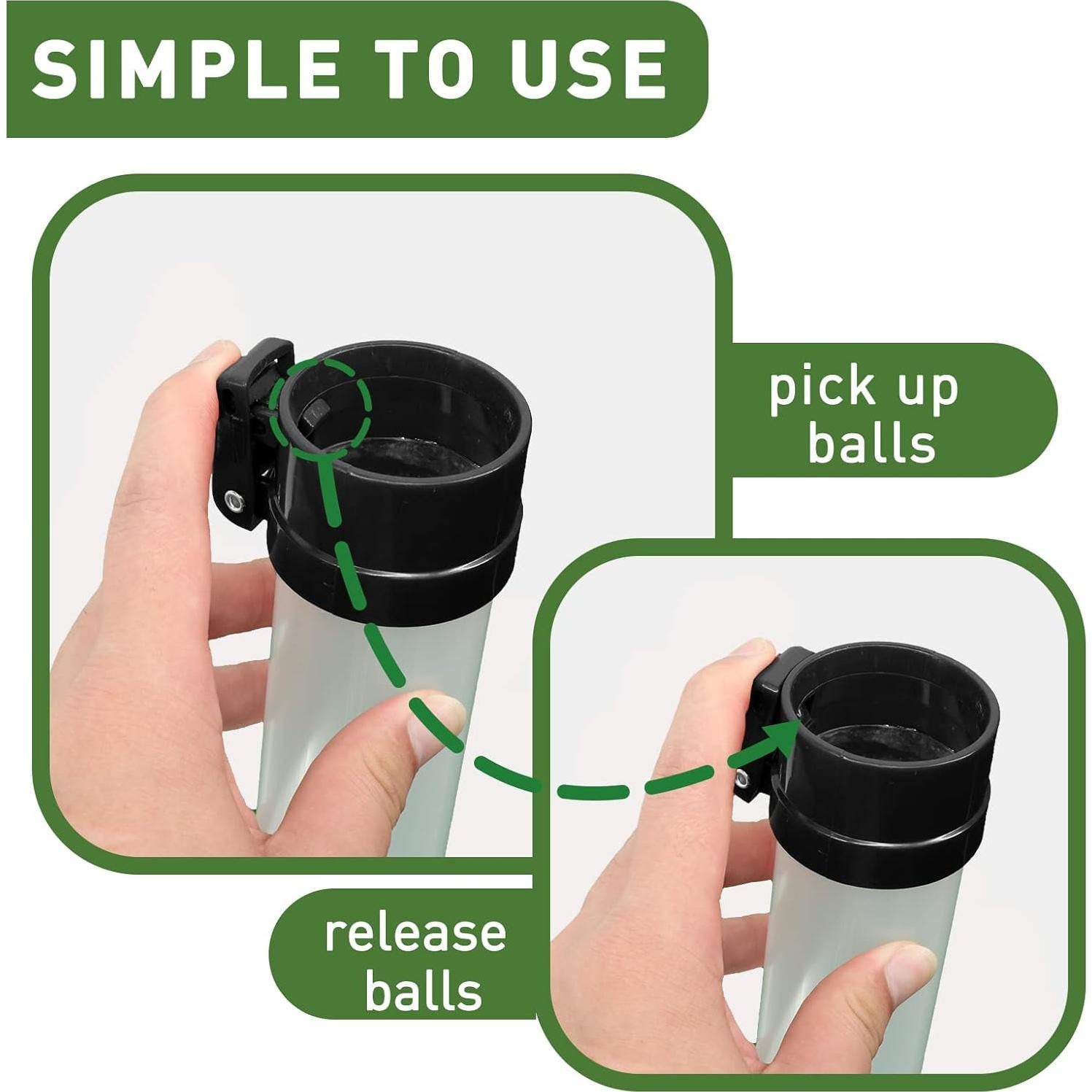 Recogedor de Pelotas de Golf Golfupp 90 cm Plástico Negro