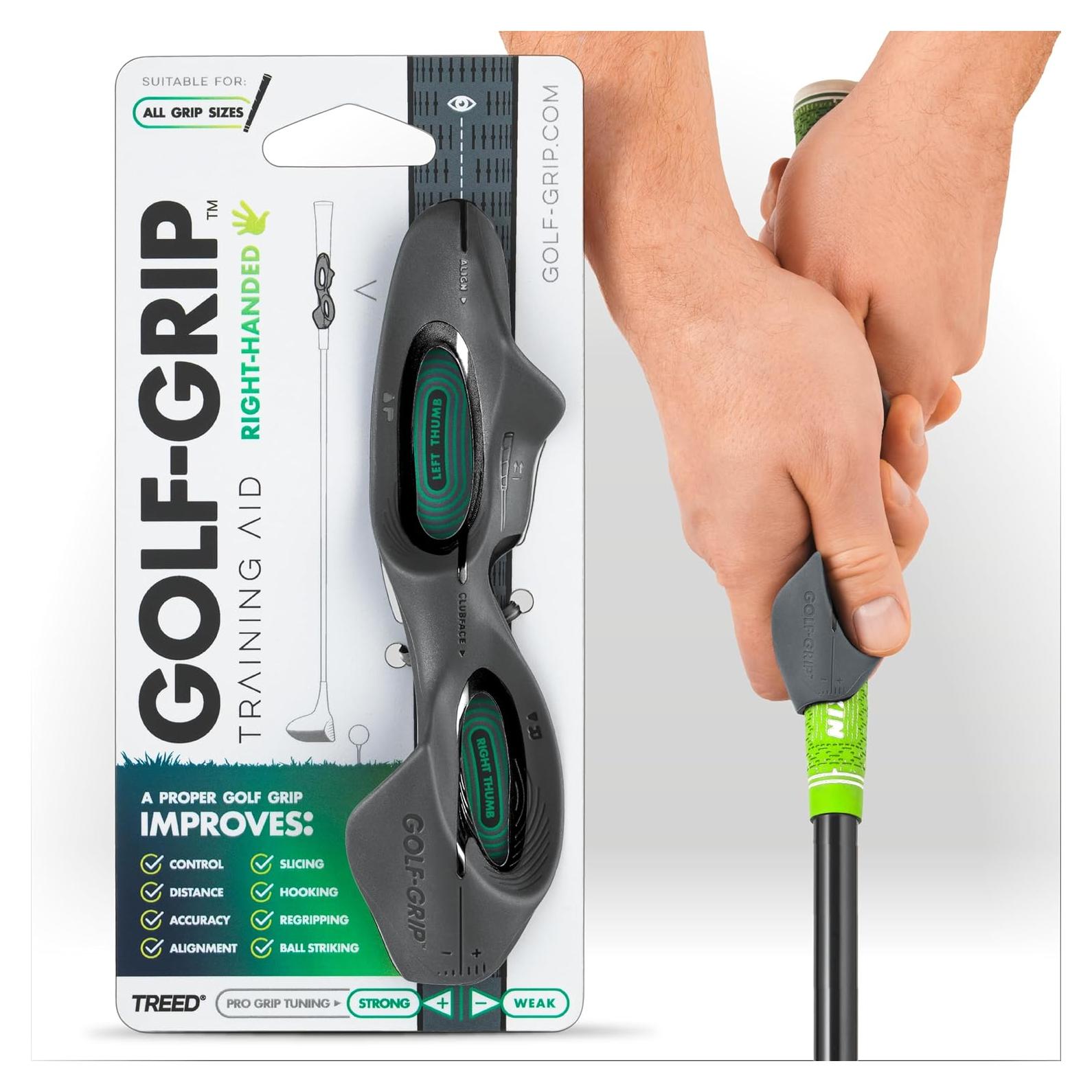 GOLF-GRIP Ayuda de Entrenamiento para Golfistas Diestros - Corrección de Slices y Hooks