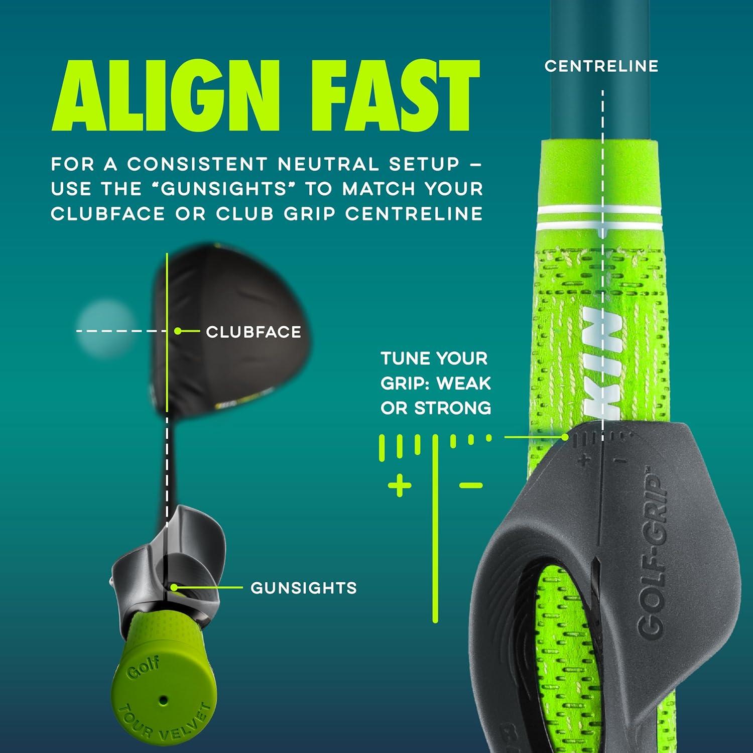 GOLF-GRIP Ayuda de Entrenamiento para Golfistas Diestros - Corrección de Slices y Hooks