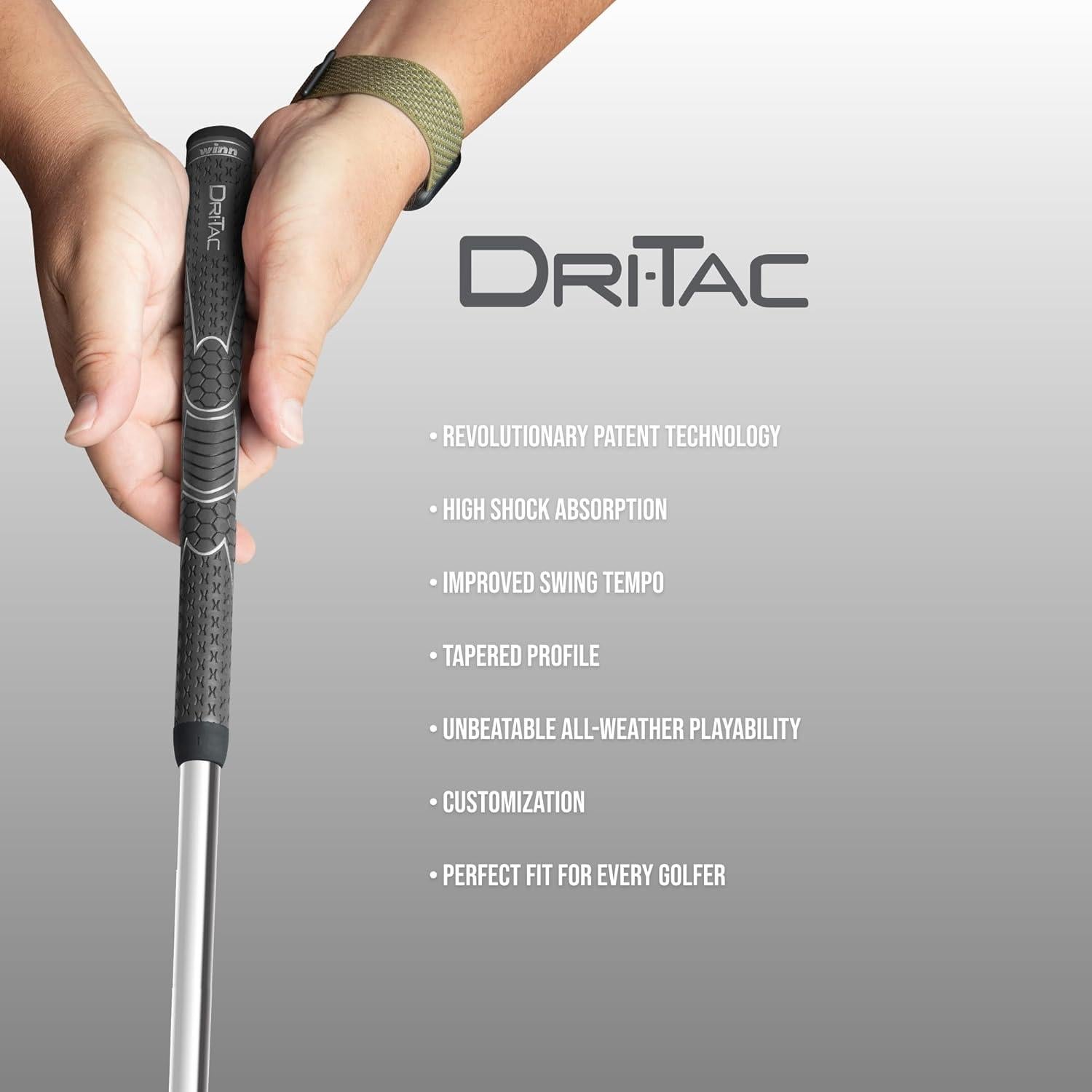 Grip de Golf Sobredimensionado Winn Dri-Tac Gris Oscuro