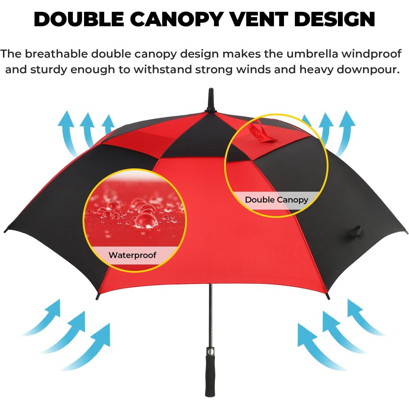 Paraguas de Golf Automático LLanxiry 68 Pulgadas Doble Canopy