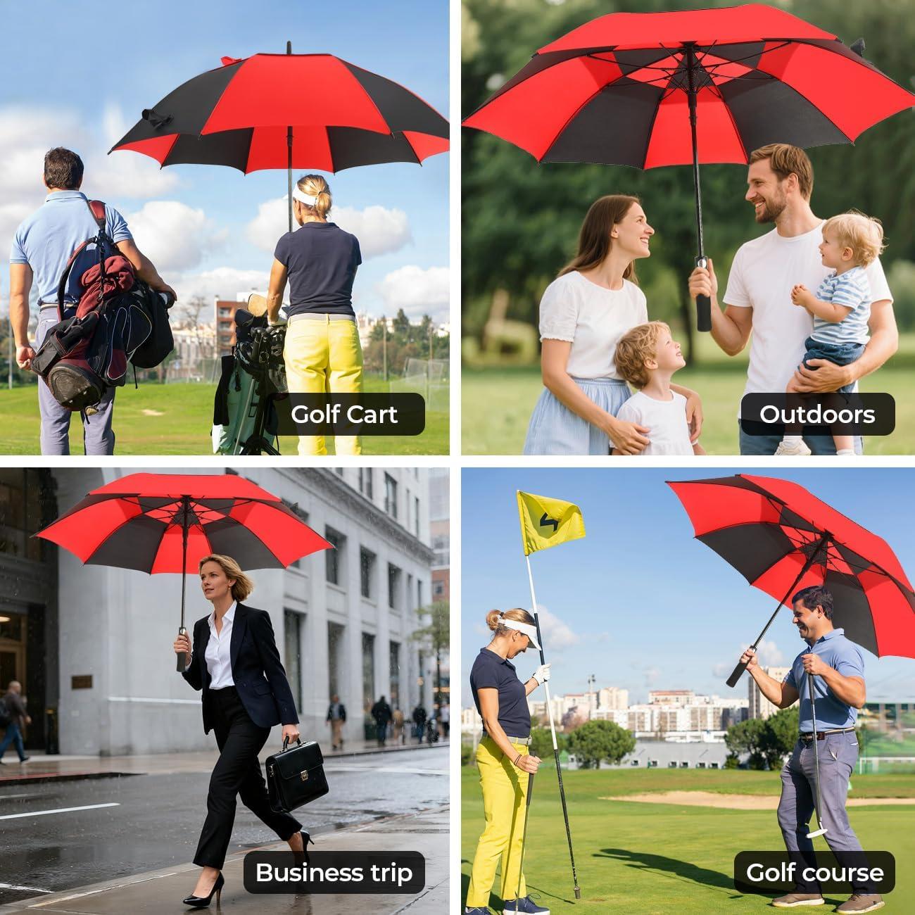 Paraguas de Golf Automático LLanxiry 68 Pulgadas Doble Canopy