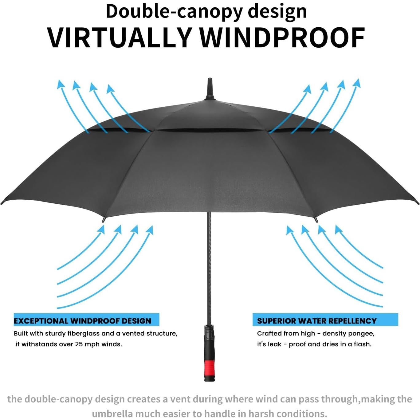 Paraguas de Golf Grande SIEPASA 157 cm Automático Doble Techo