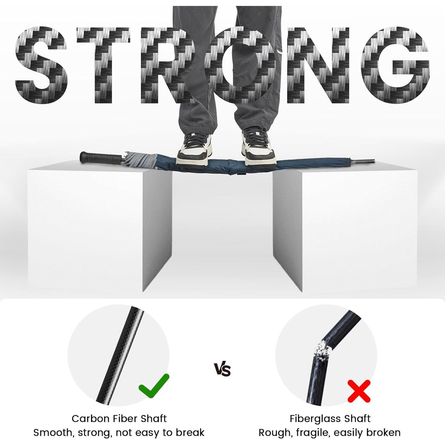 Paraguas de Golf G4Free 157 cm Fibra de Carbono a Prueba de Viento