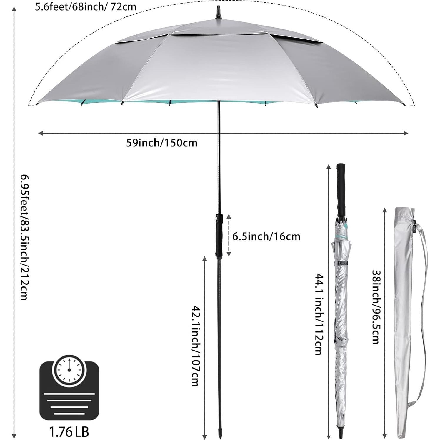 Paraguas G4Free 68" UV Auto Abrir para Golf y Playa