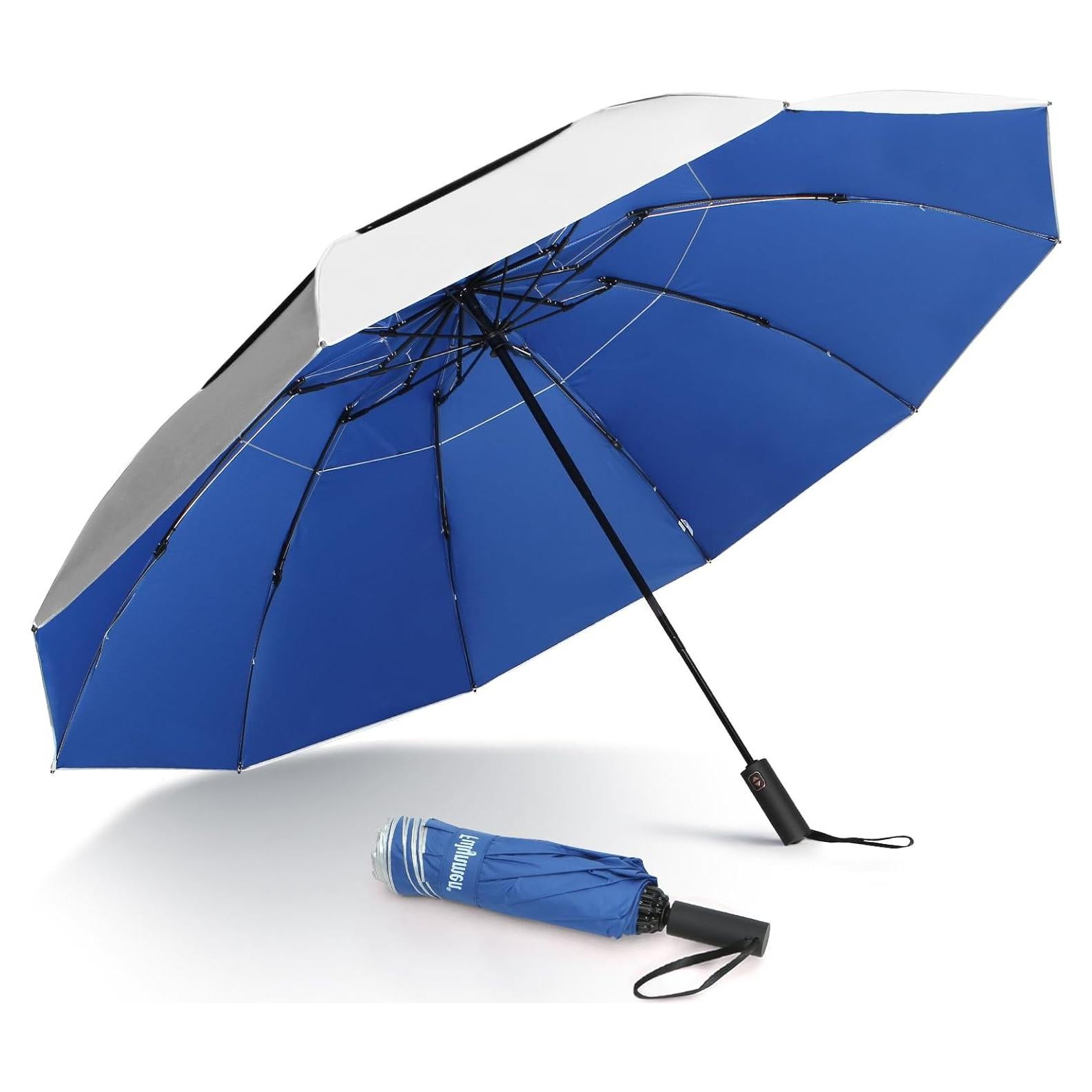 Sombrilla Compacta Fulynmen 54" Doble Dosel UV UPF50+ Automática