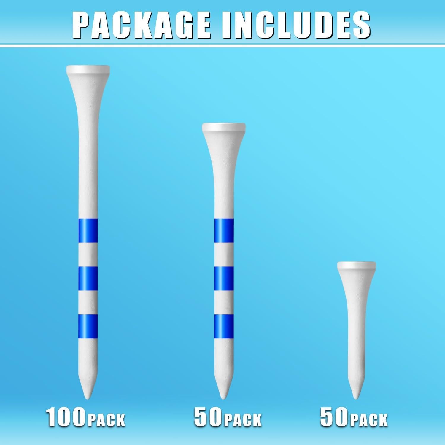 Tees de Golf de Madera CHAMPKEY - 200 Unidades, 3 Tamaños