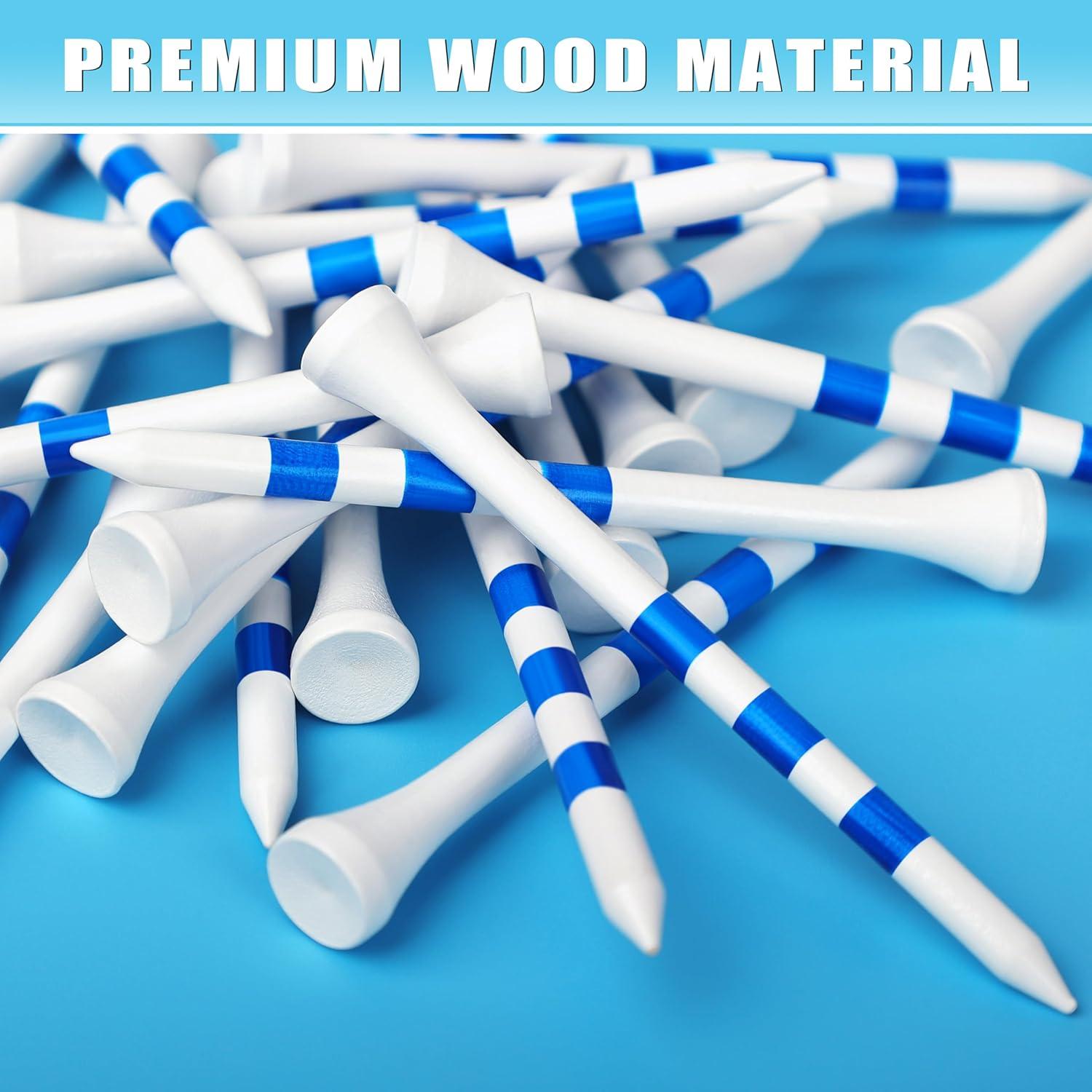 Tees de Golf de Madera CHAMPKEY - 200 Unidades, 3 Tamaños