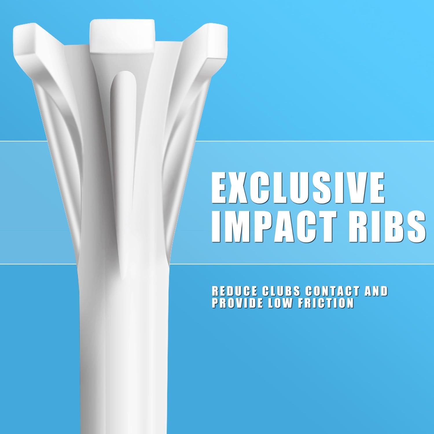 Tees de Golf de Plástico CHAMPKEY 100 Pcs 3 Tamaños