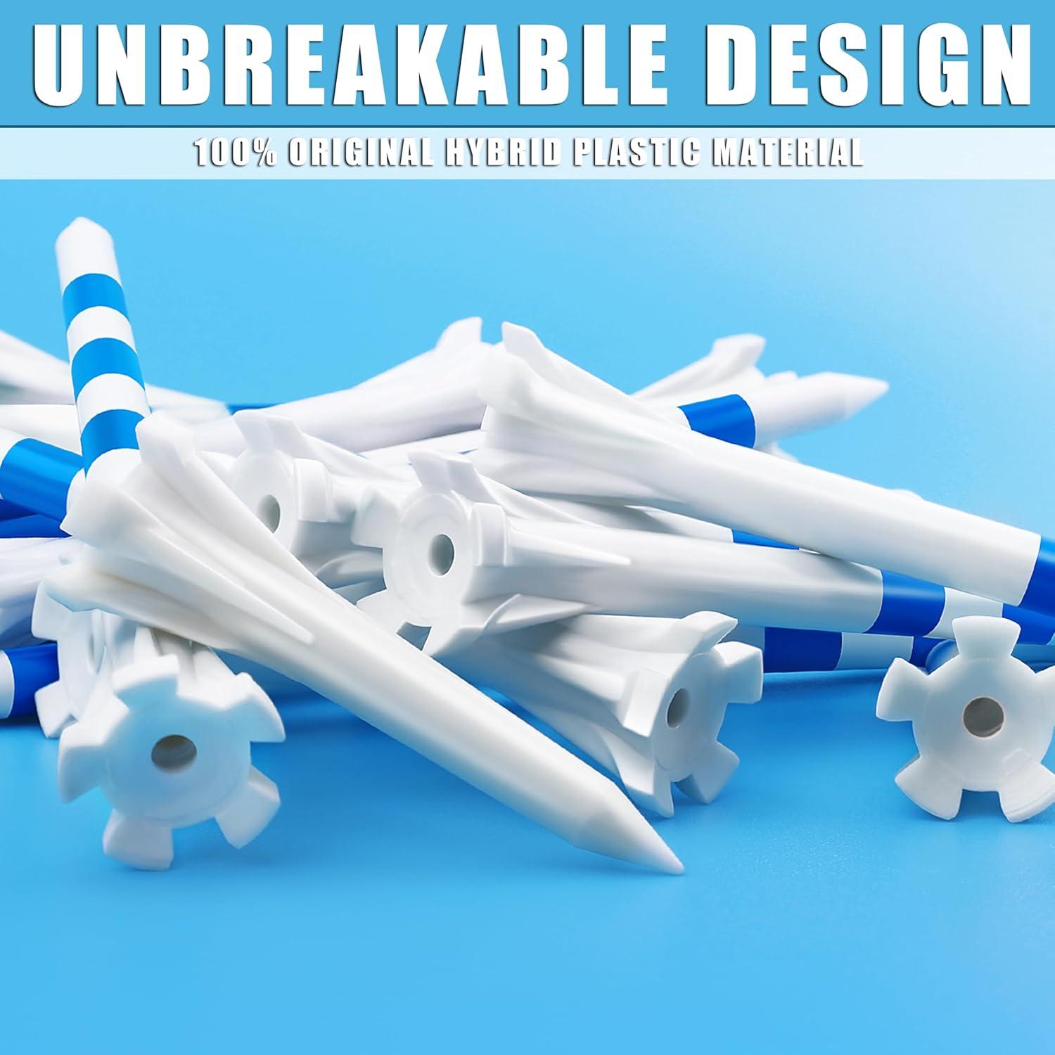 Tees de Golf de Plástico CHAMPKEY 100 Pcs 3 Tamaños